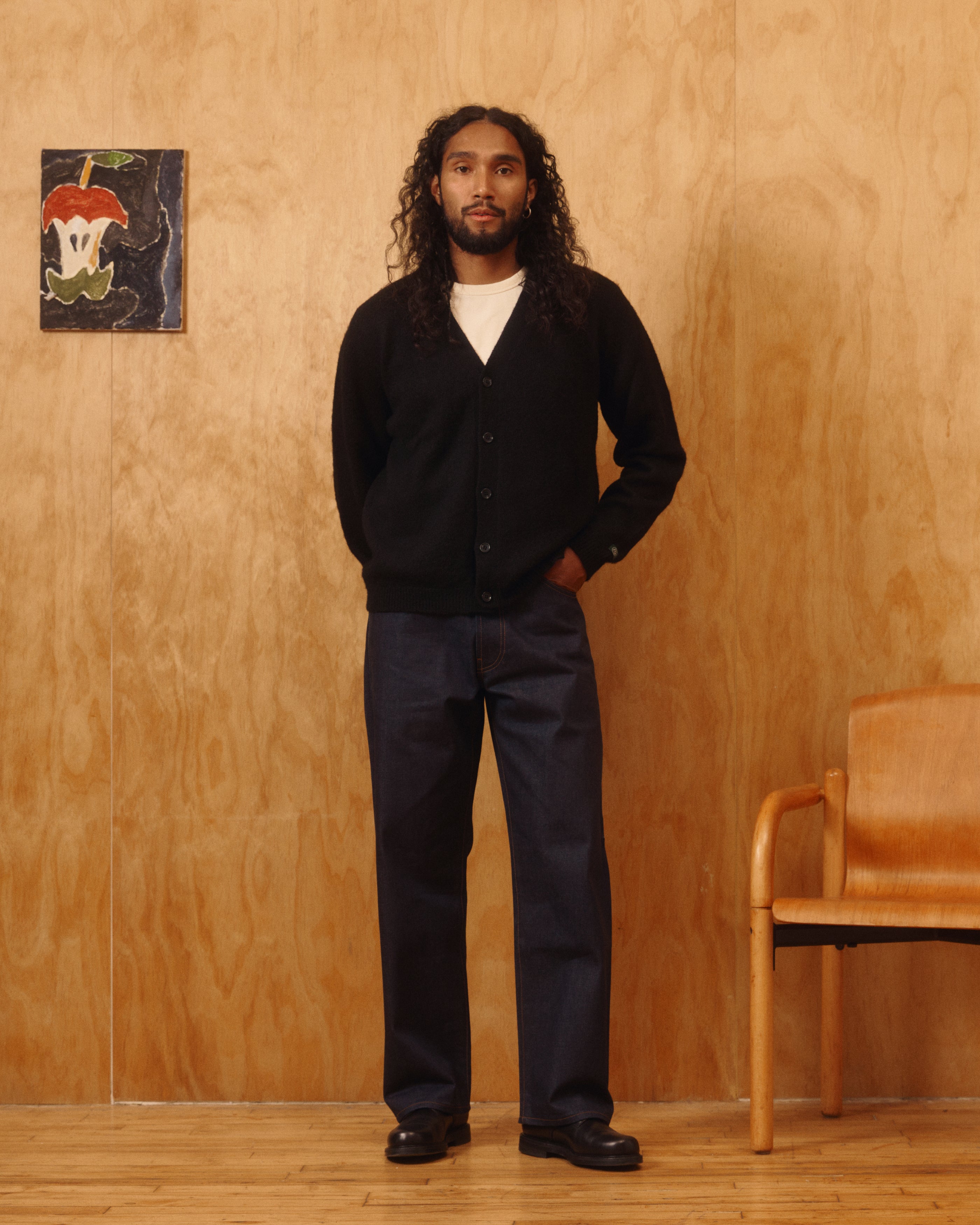 Amos Alpaca Cardigan in Black