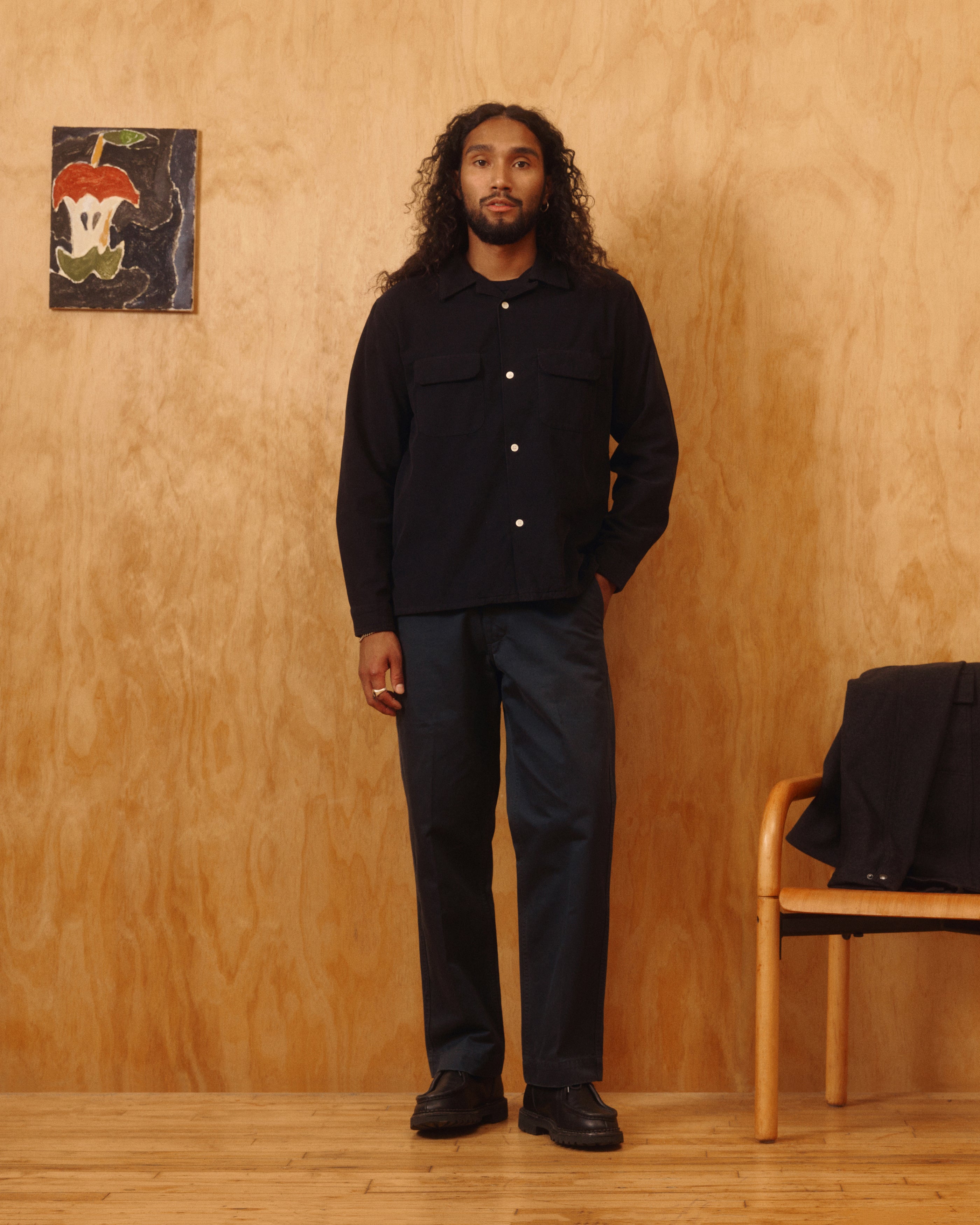 Penny Corduroy Cotton Shirt in Black