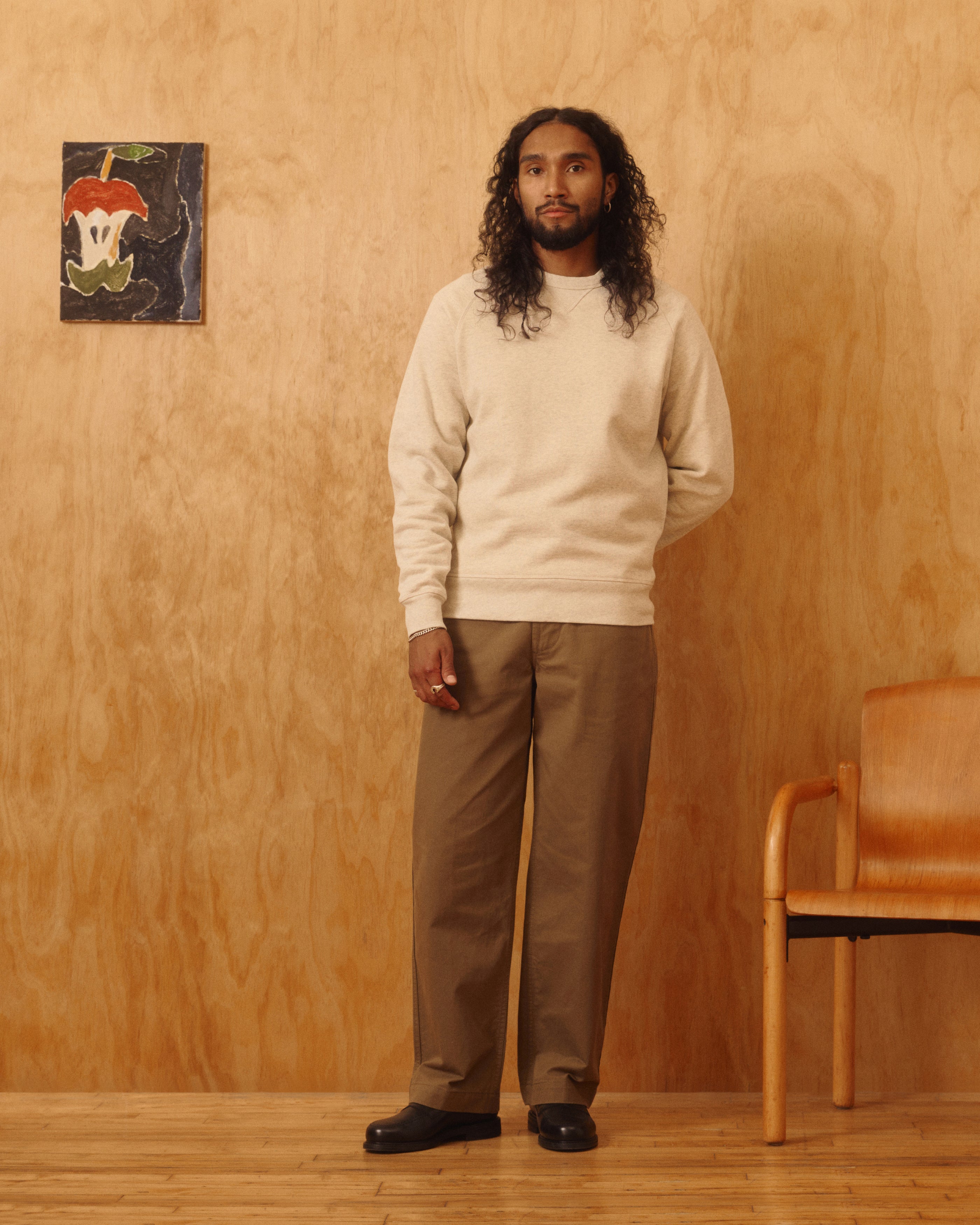 Stadium Loft Knit Crew in Oat Grey