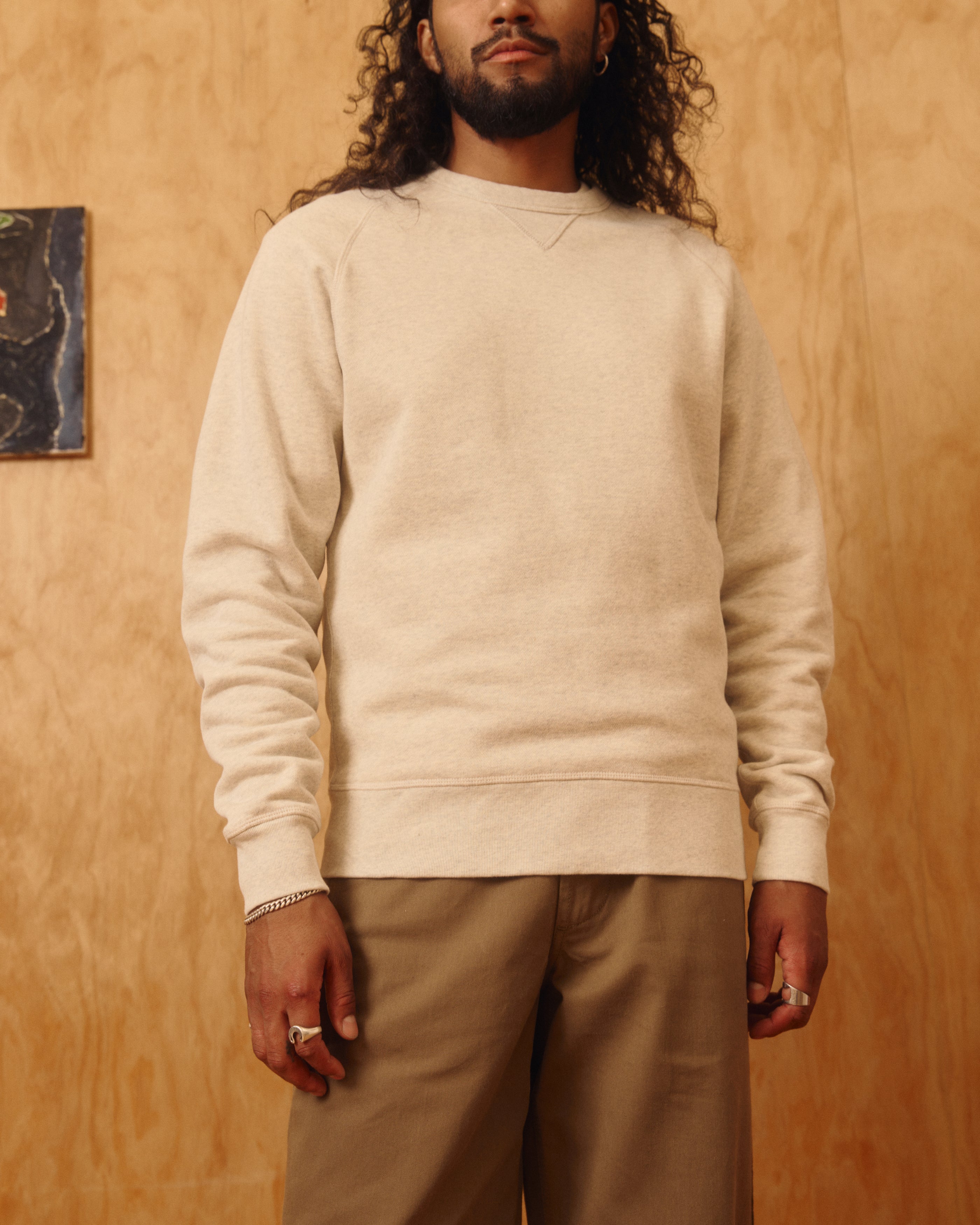Stadium Loft Knit Crew in Oat Grey