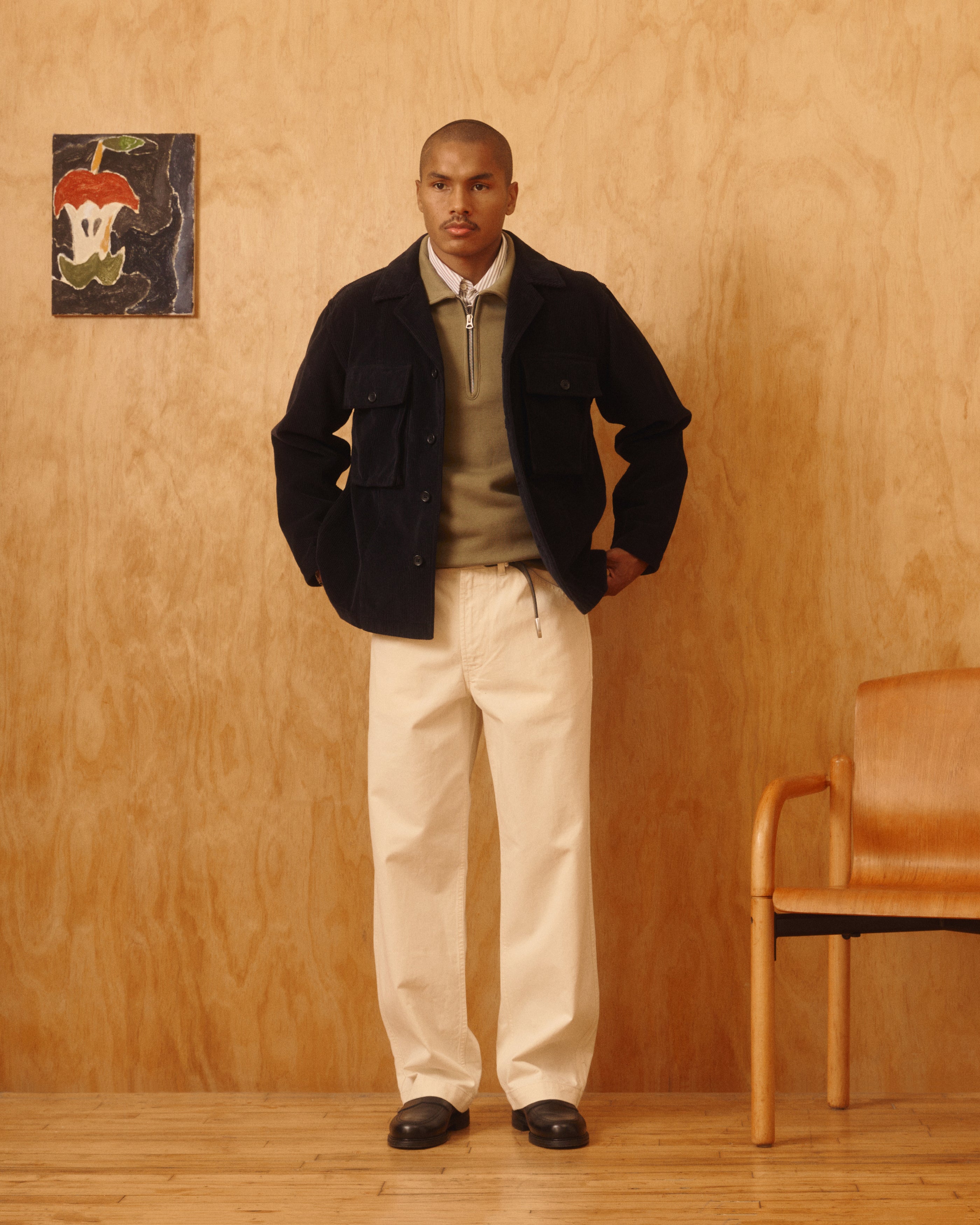 Mercer Corduroy Cotton Overshirt in Black