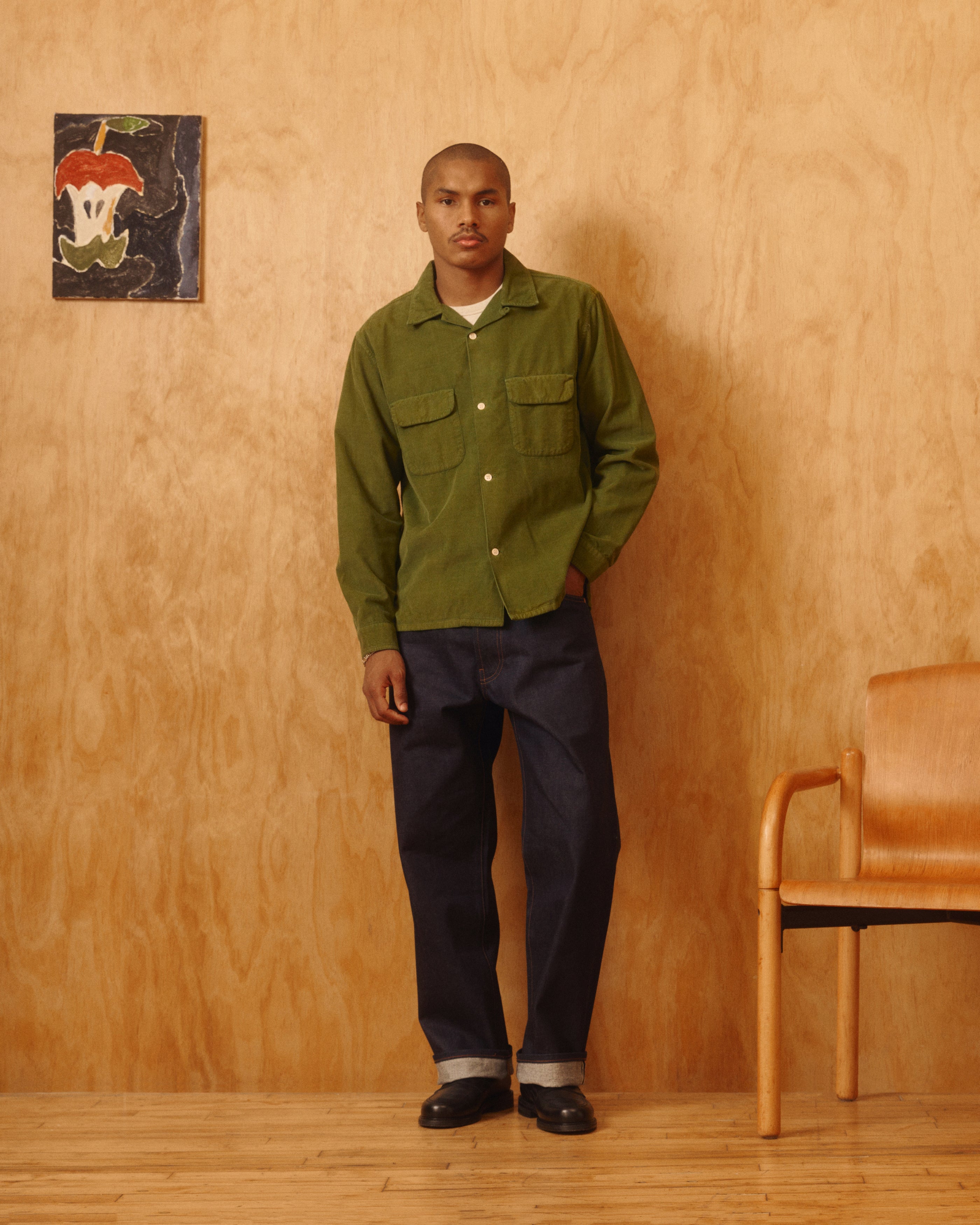 Penny Corduroy Cotton Shirt in Green
