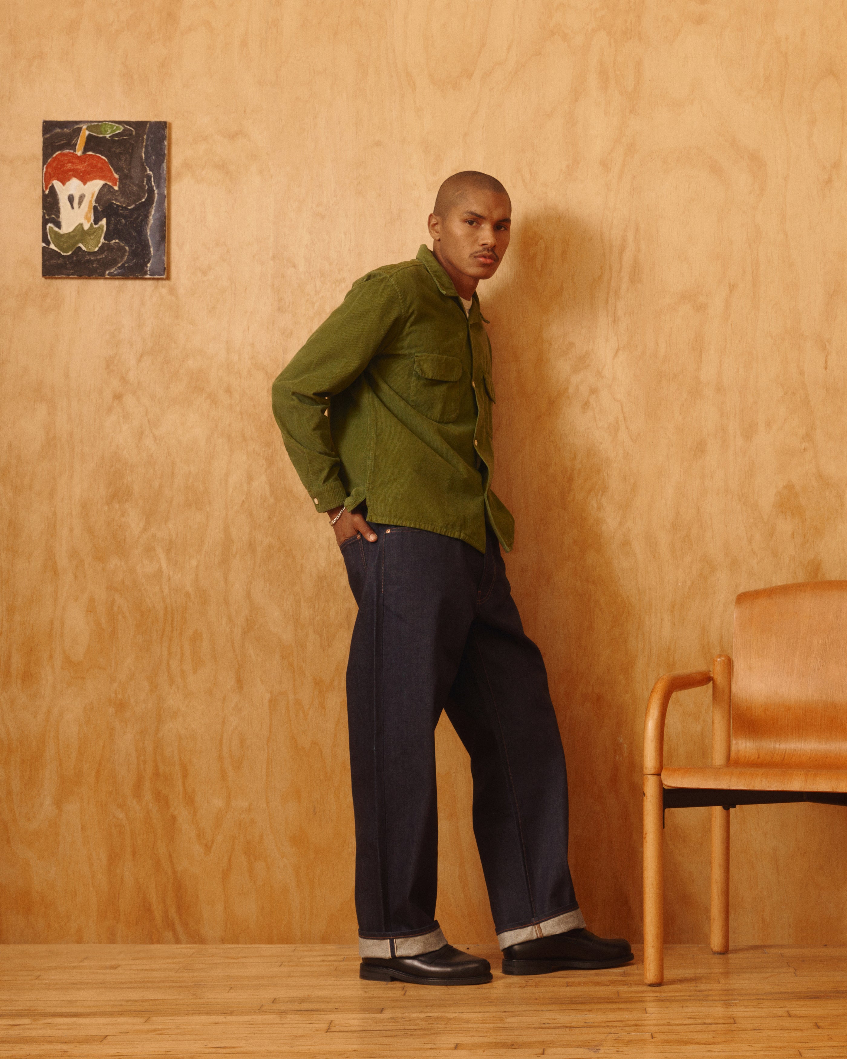 Penny Corduroy Cotton Shirt in Green