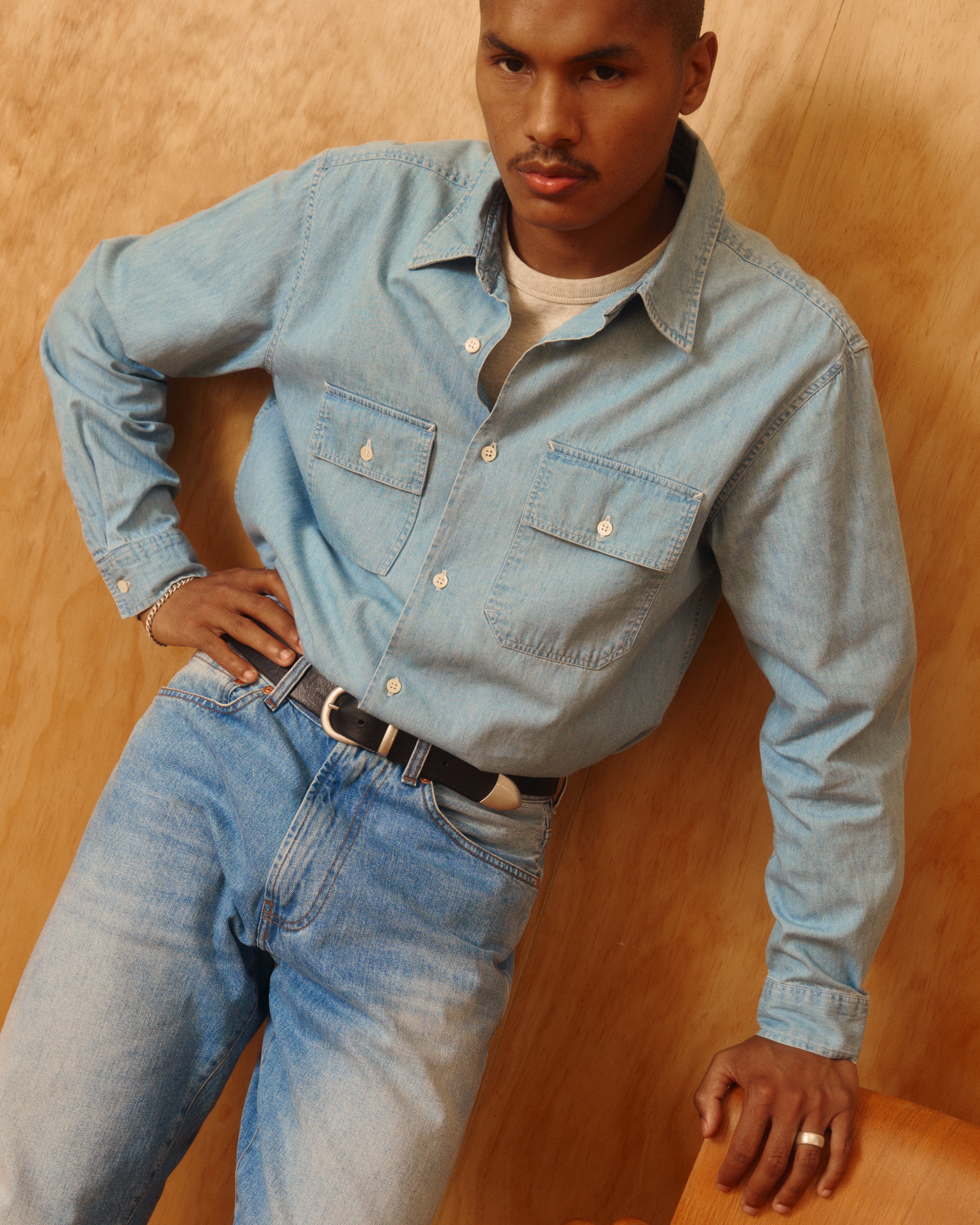 Pacific Denim Shirt in Light Wash Indigo