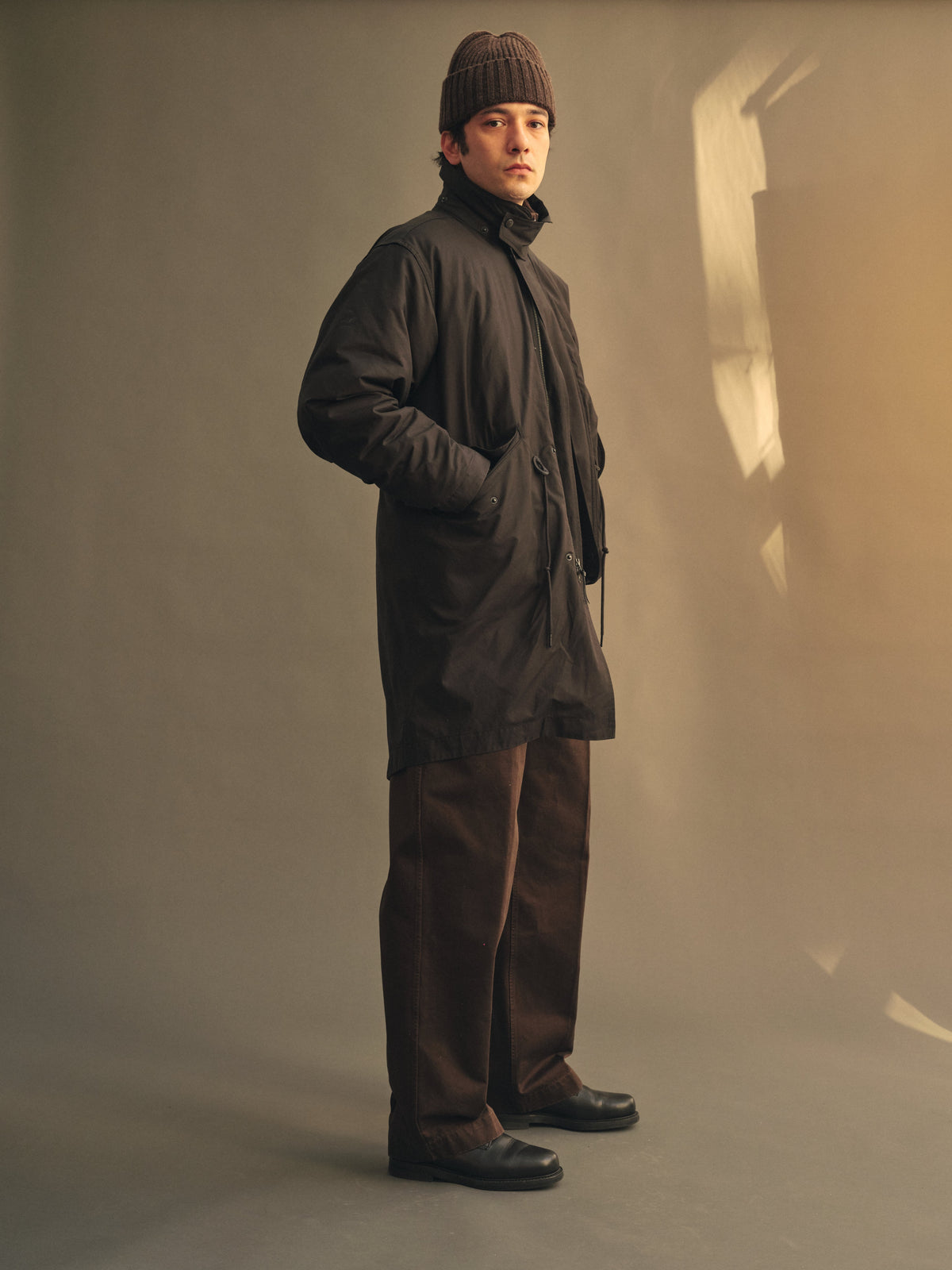K.P. Dry-Wax PrimaLoft Fishtail Coat in Black