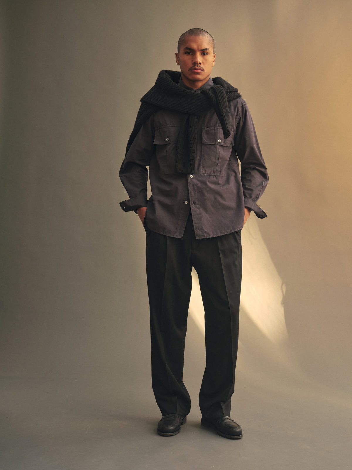 Atlas Cotton Poplin Shirt in Peat