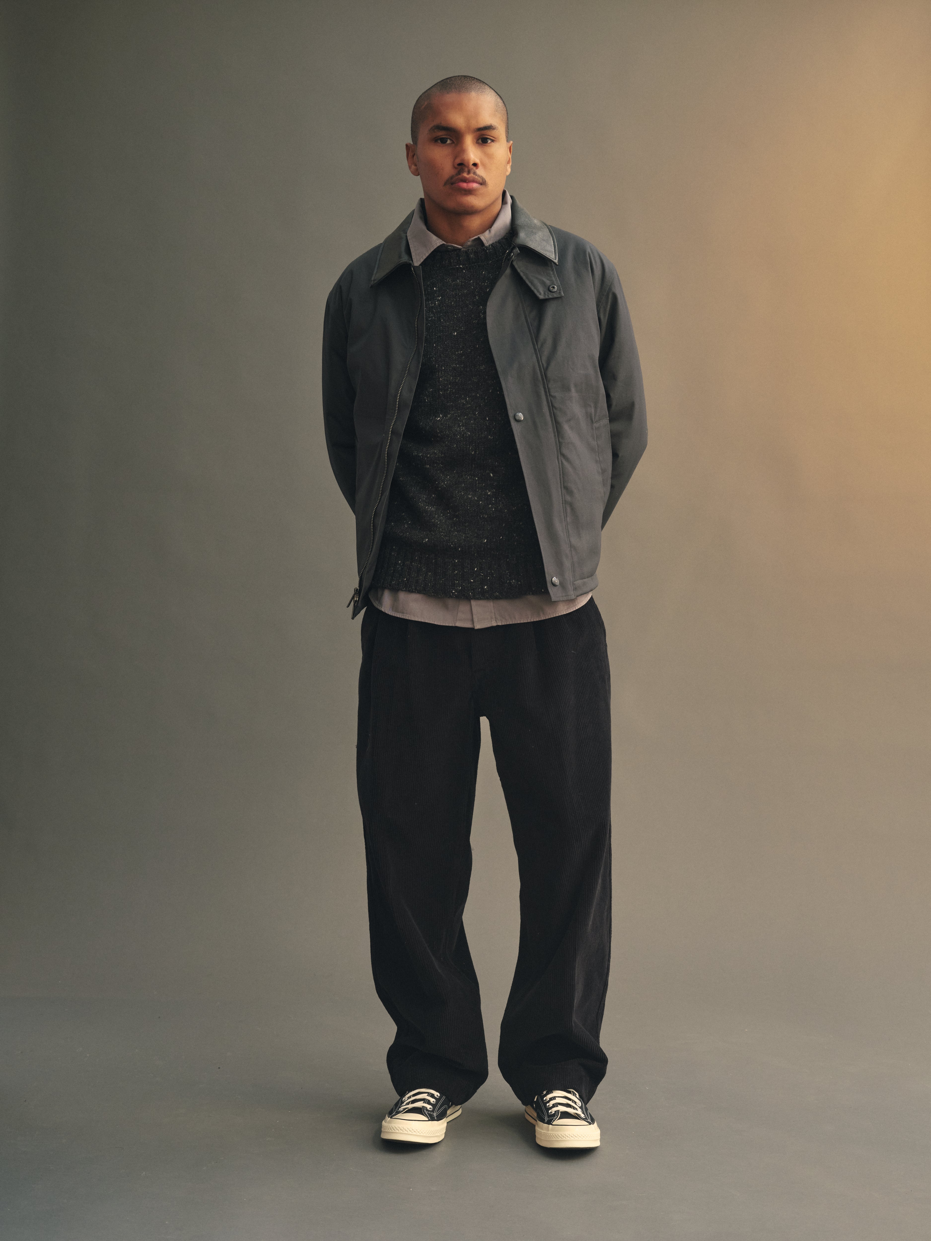 Moor Alpaca & Merino Tweed Sweater in Iron