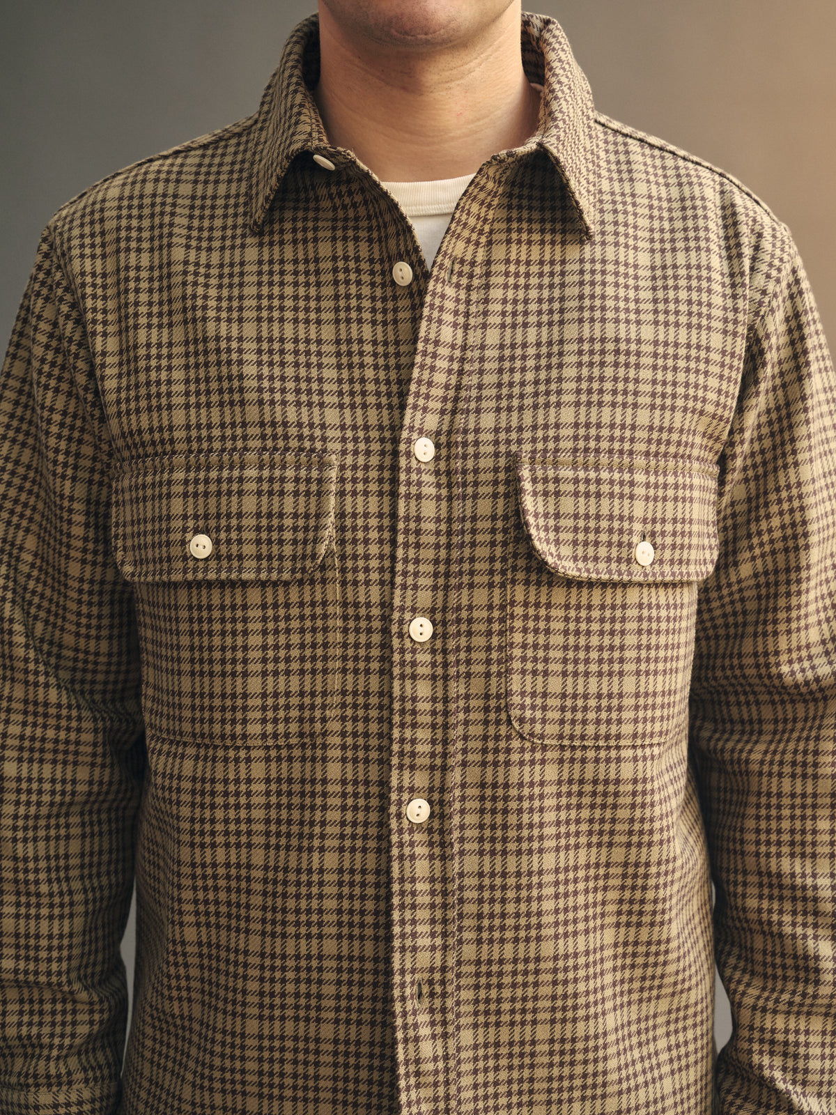 Brother Flannel in Mint & Brown Plaid