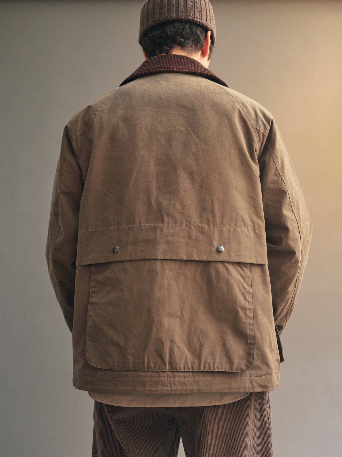Highland Dry-Wax Cotton & Nylon Coat in Oak Brown