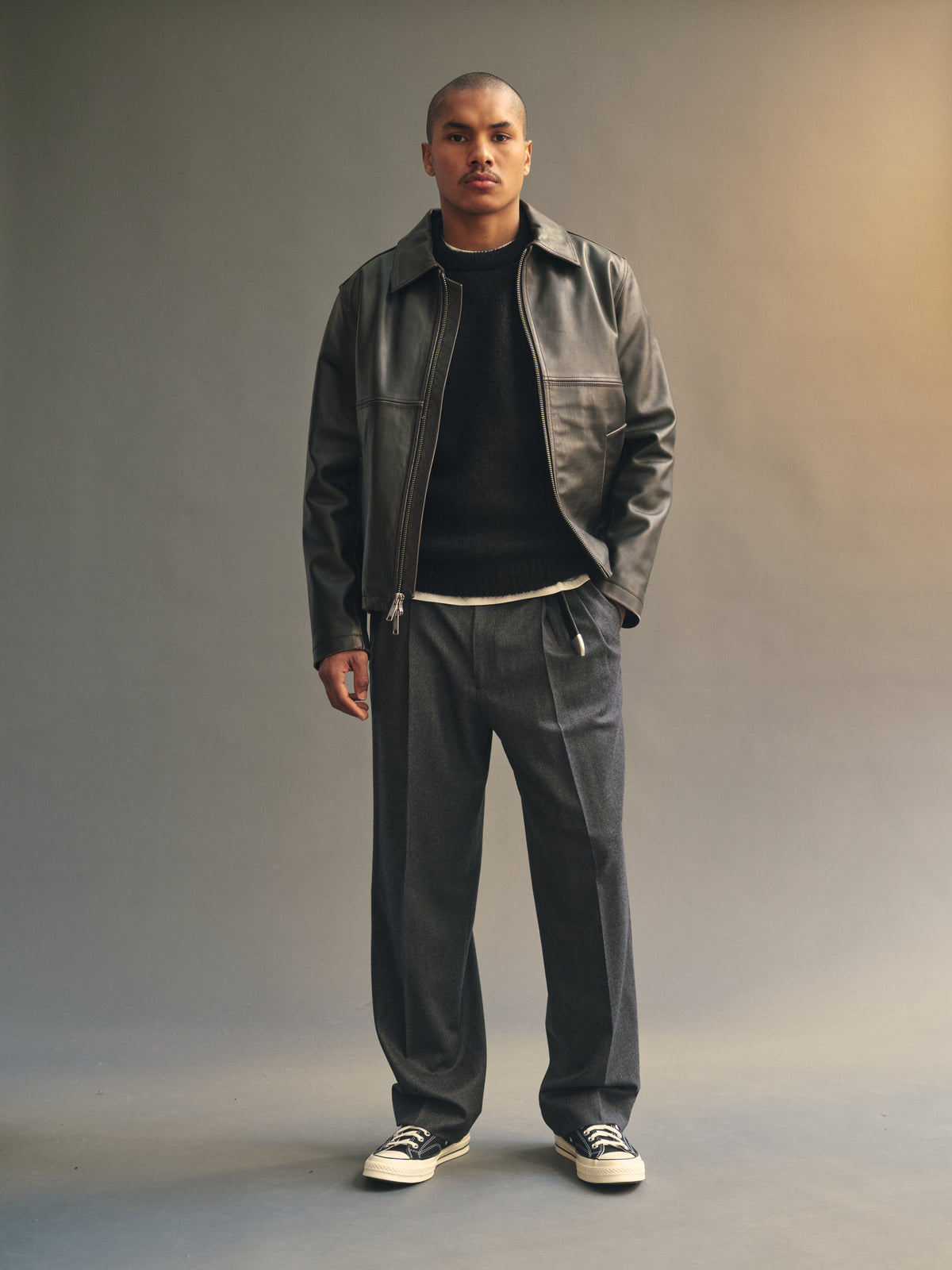 Benson Leather Jacket in Brown