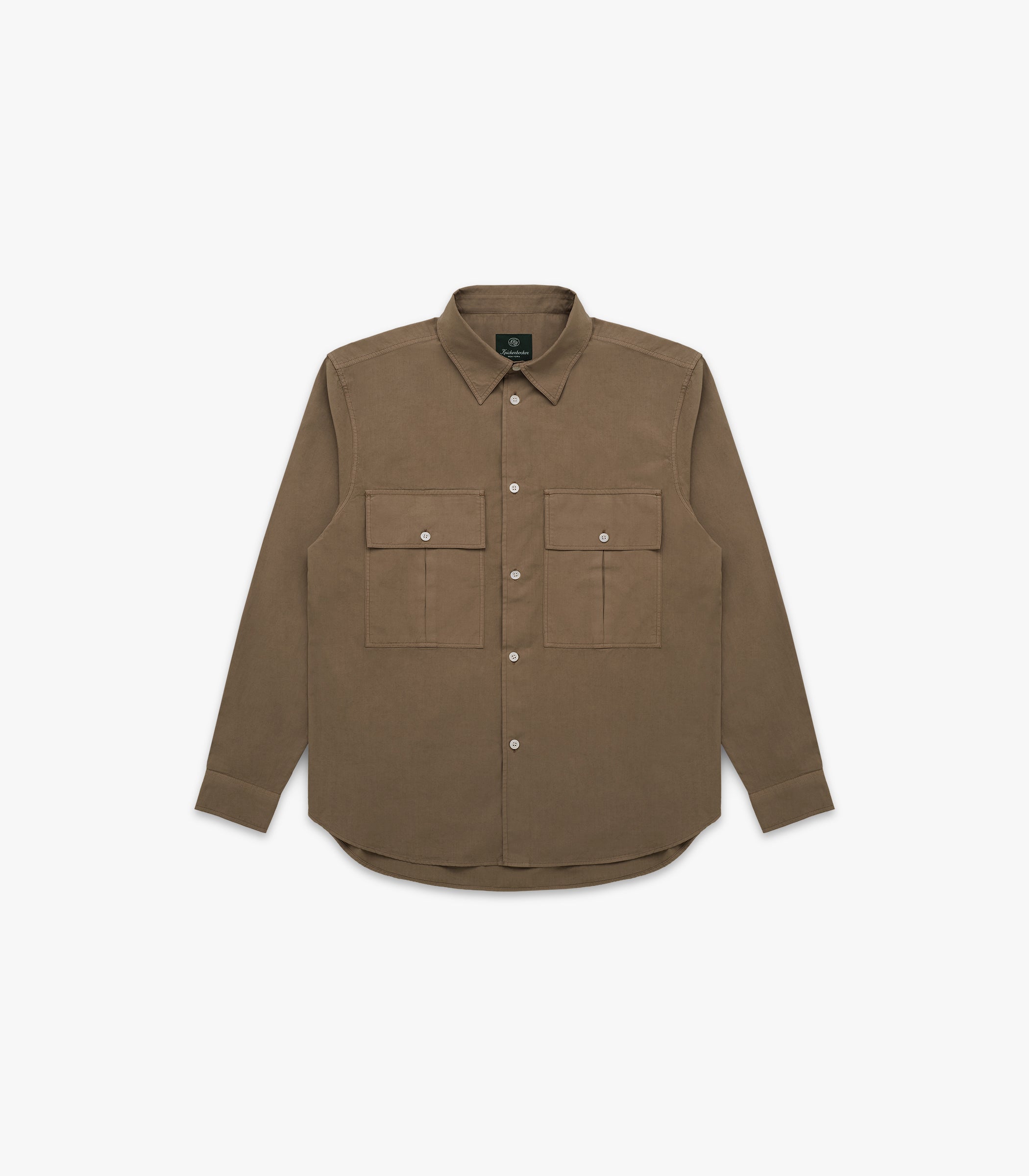 Atlas Cotton Poplin Shirt in Loden Brown