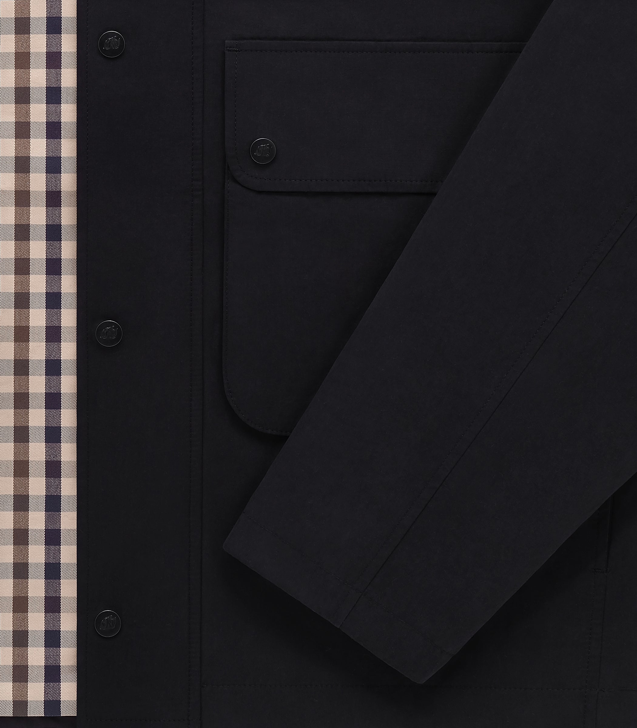 Bay Waxed Cotton & Nylon Jacket in Navy
