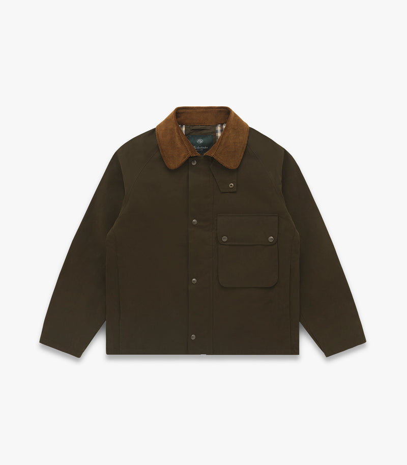 Bay Waxed Cotton & Nylon Jacket in Olive