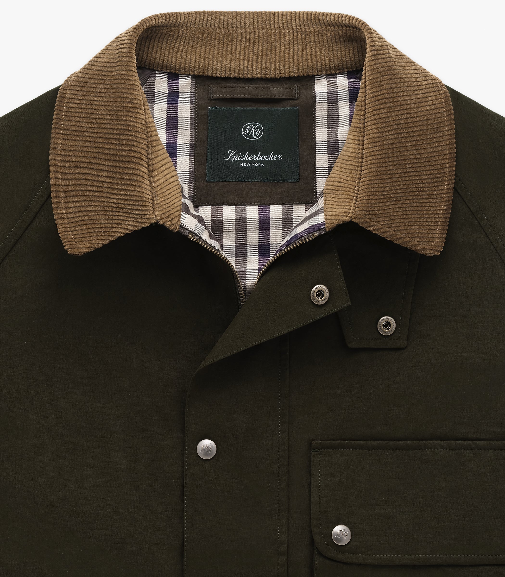 Bay Waxed Cotton & Nylon Jacket in Olive