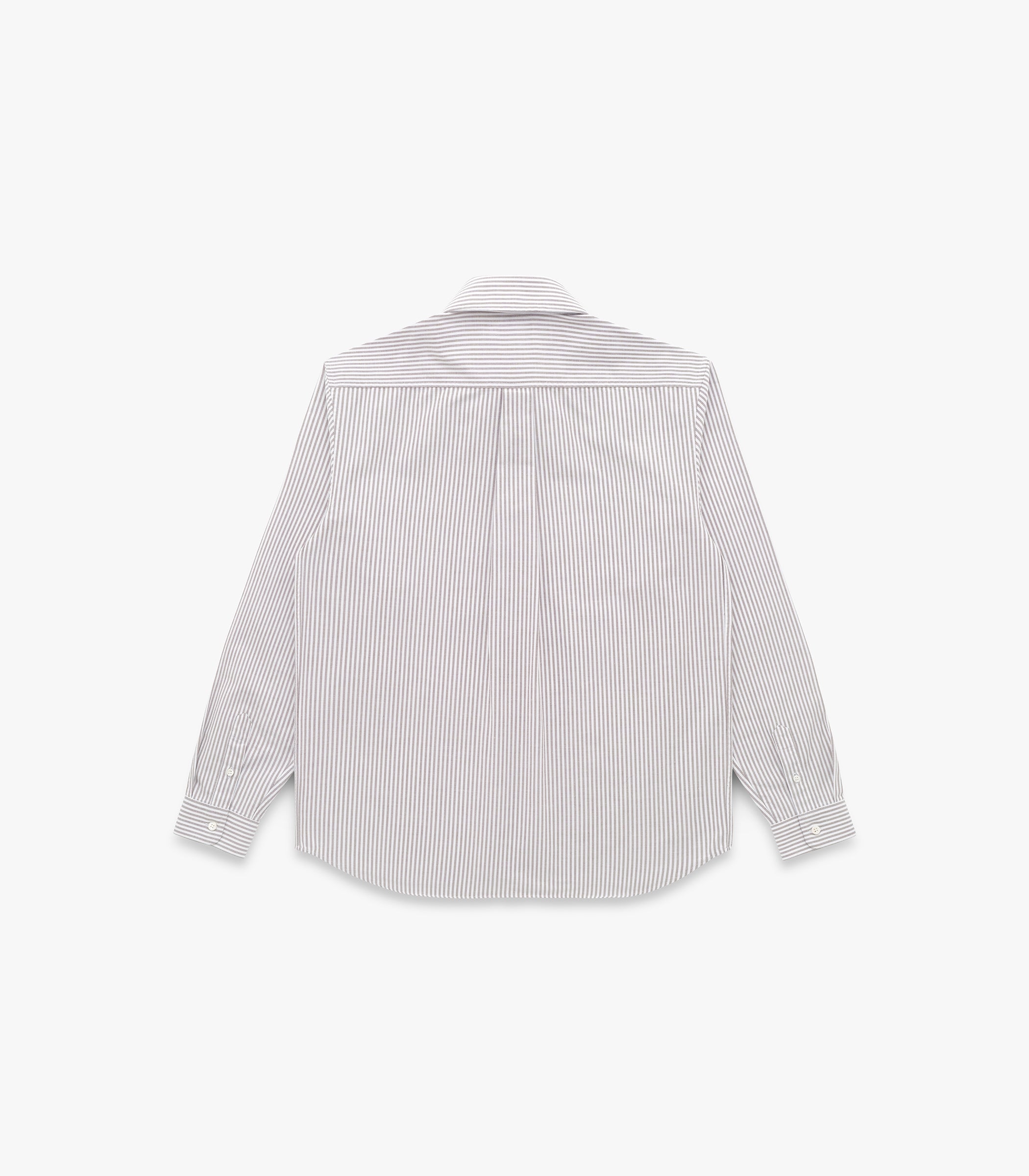 "Beefy" Cotton Oxford in Brown Stripe
