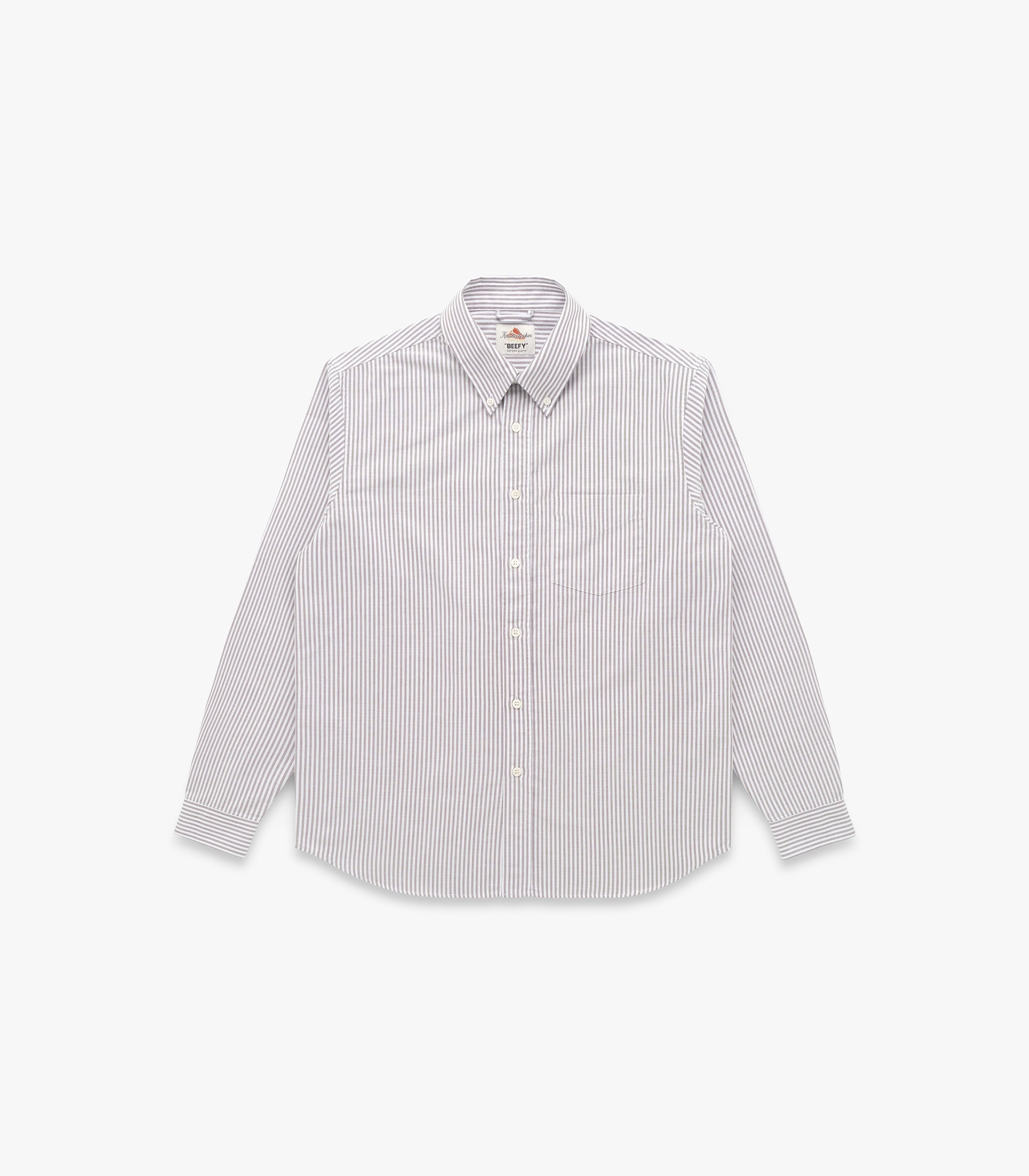 "Beefy" Cotton Oxford in Brown Stripe
