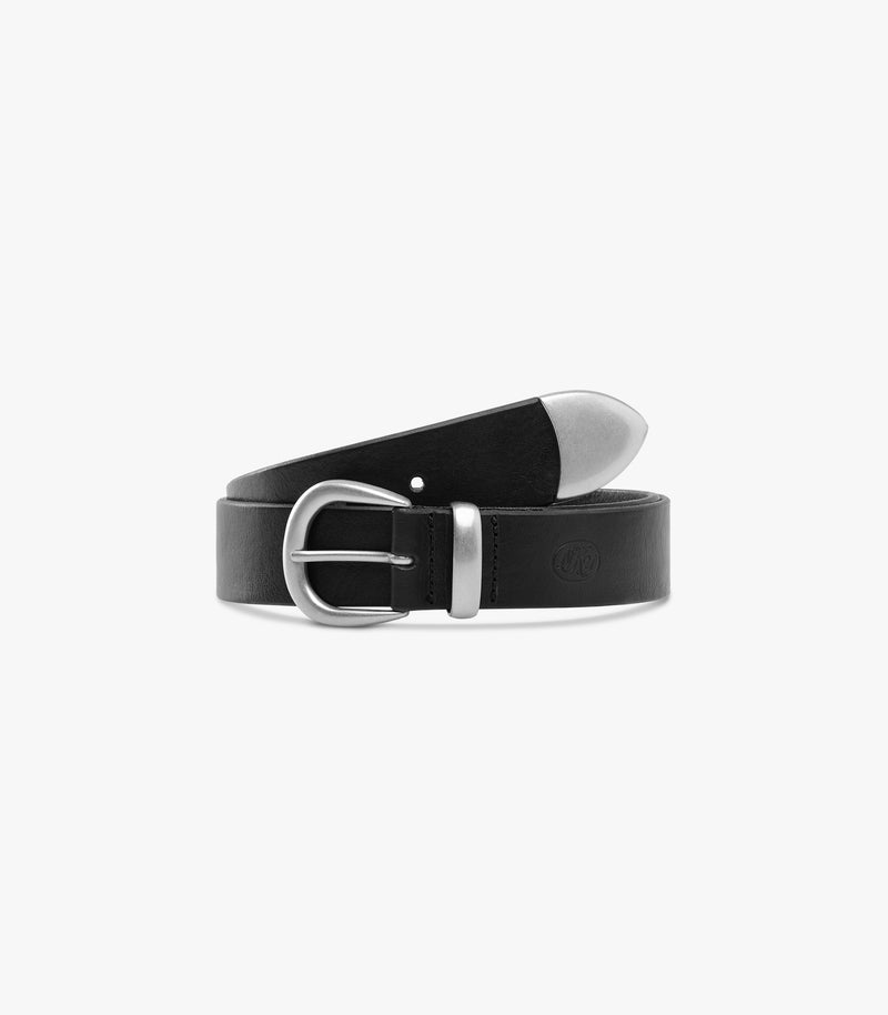 Western Bridle Leather Belt in Black