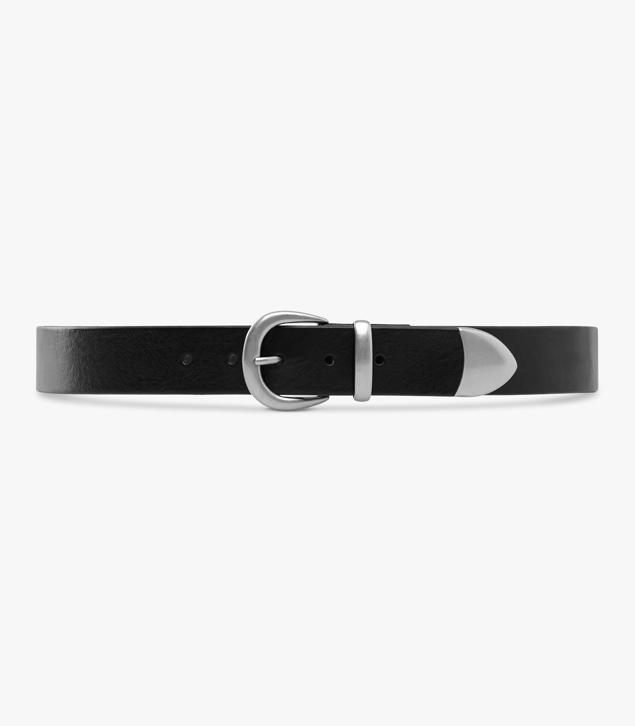 Western Bridle Leather Belt in Black