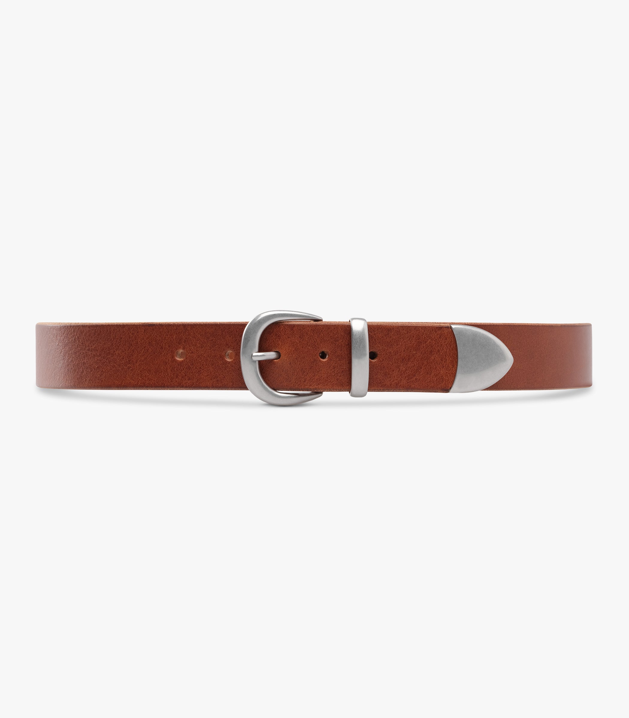 Western Bridle Leather Belt in Brown