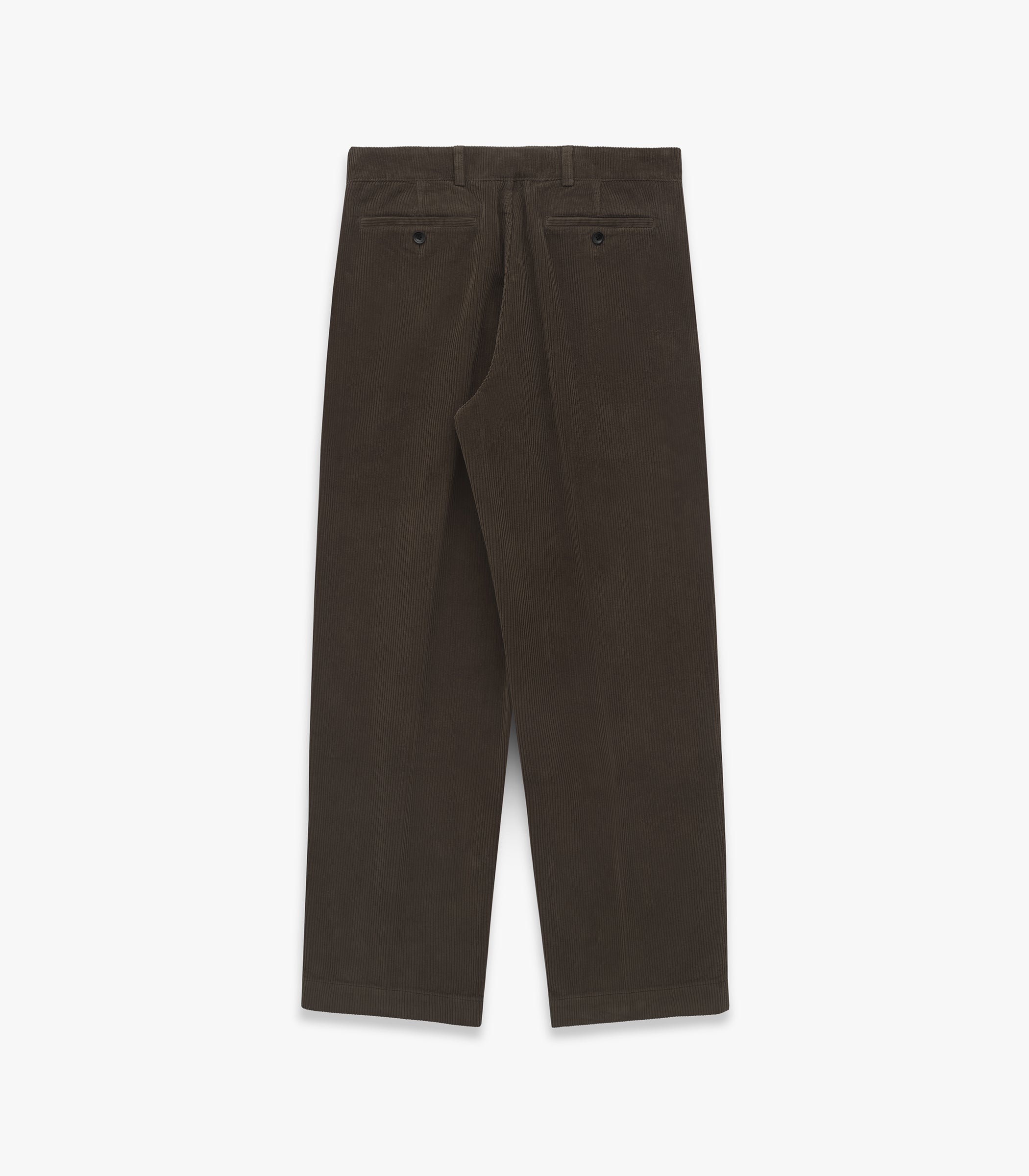 Canal Pleated Corduroy Cotton Pant in Coffee