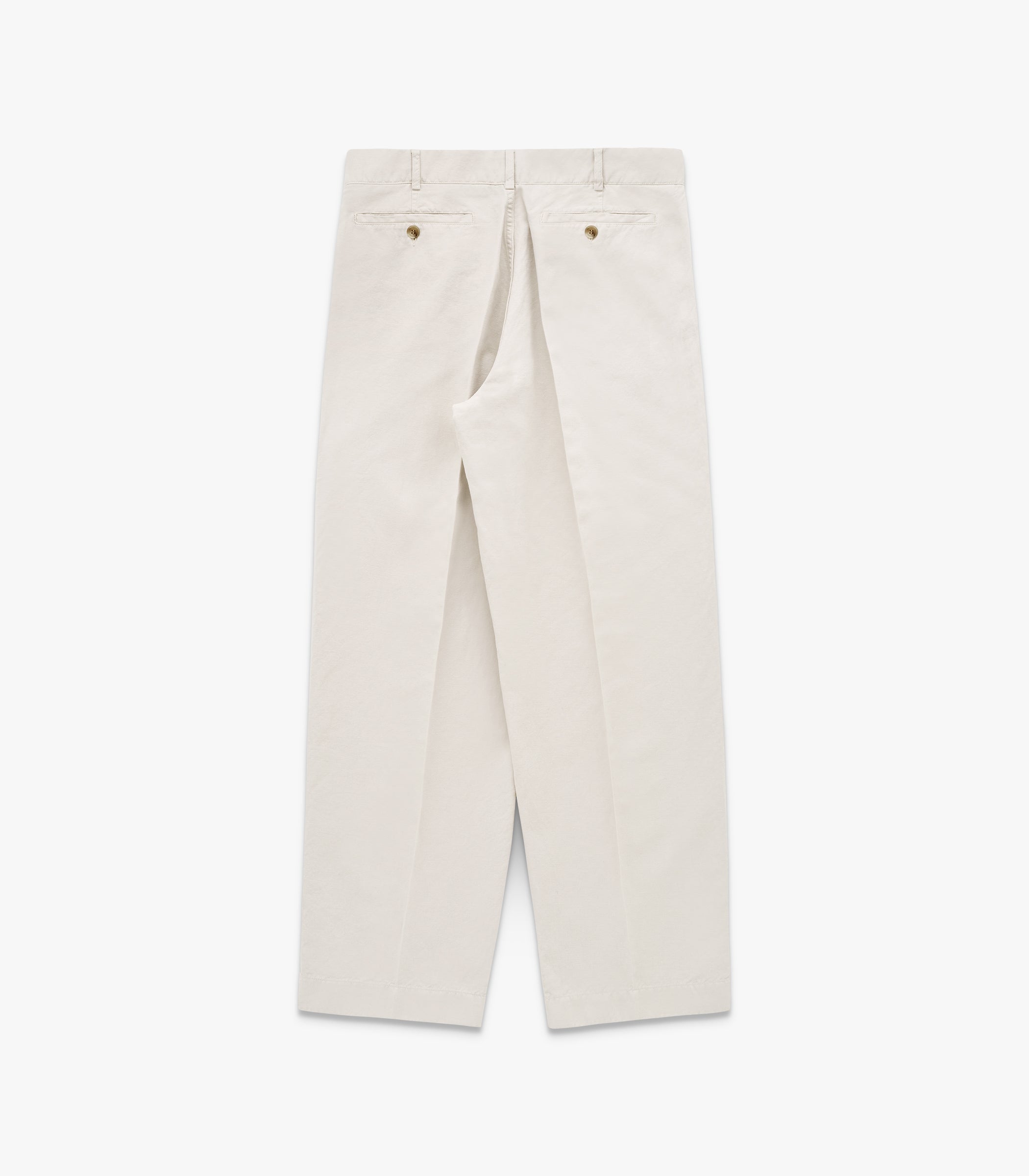 Canal Pleated Twill Cotton & Linen Pant in Birch