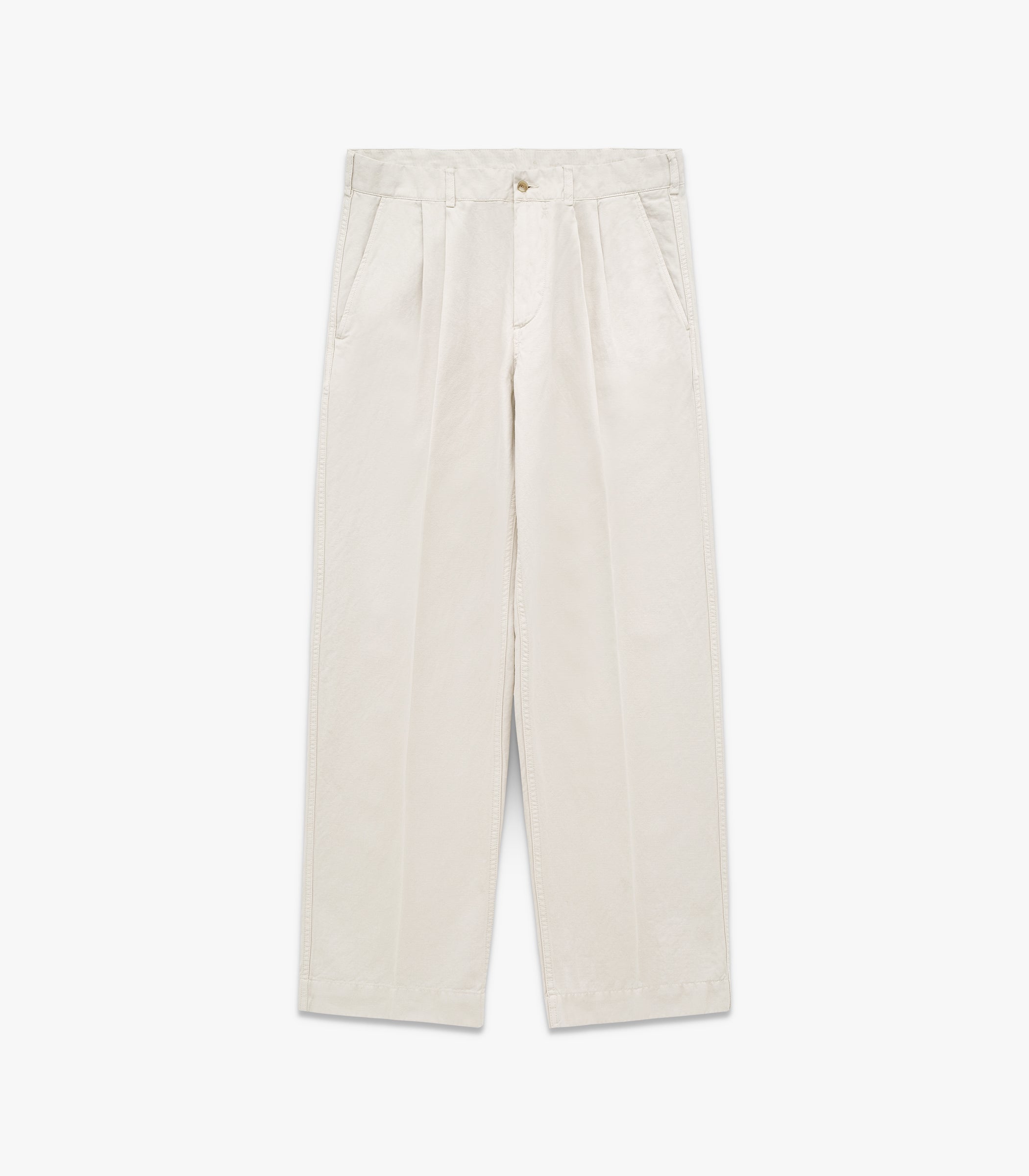 Canal Pleated Twill Cotton & Linen Pant