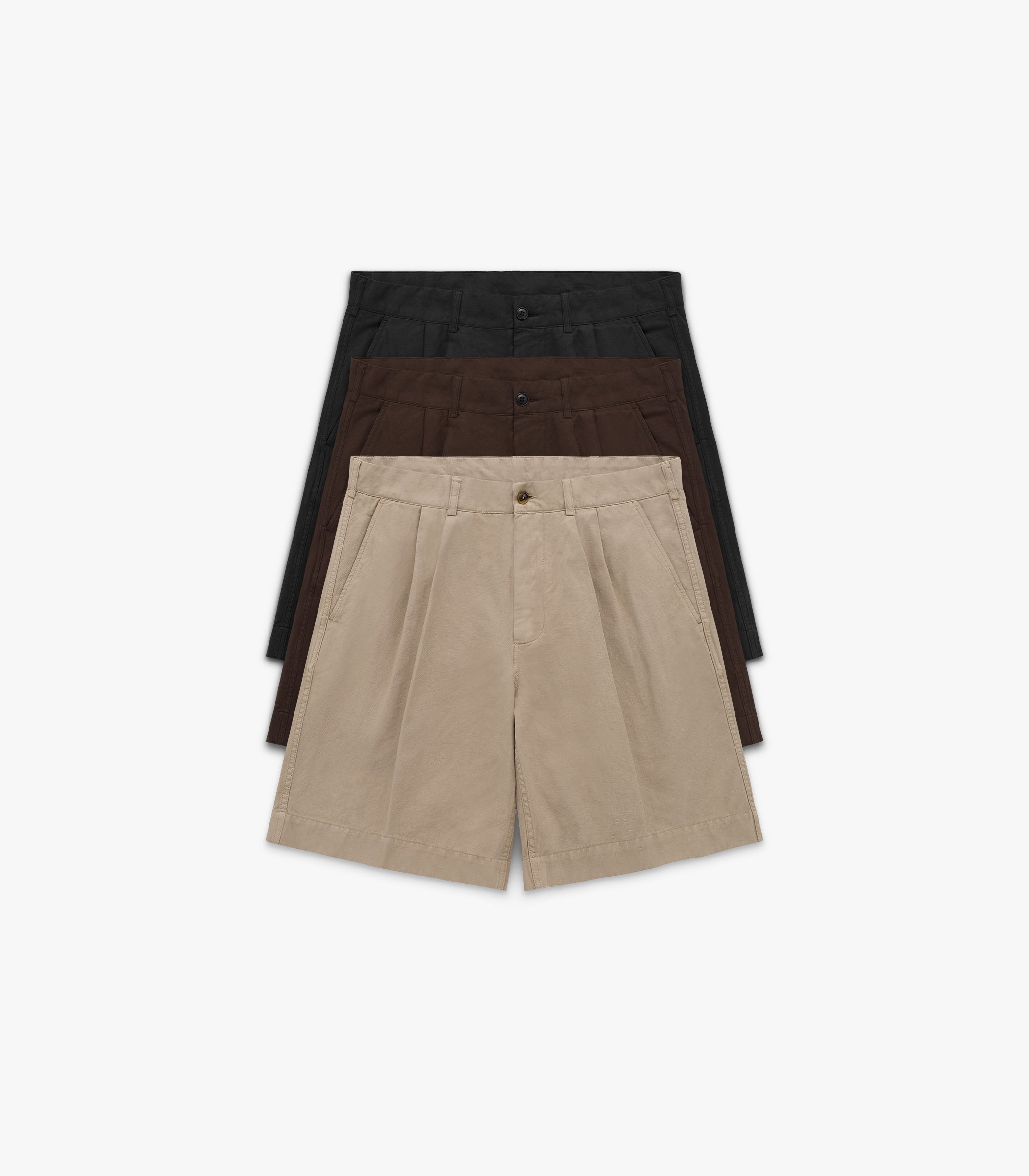 Canal Pleated Twill Cotton & Linen Short in Group