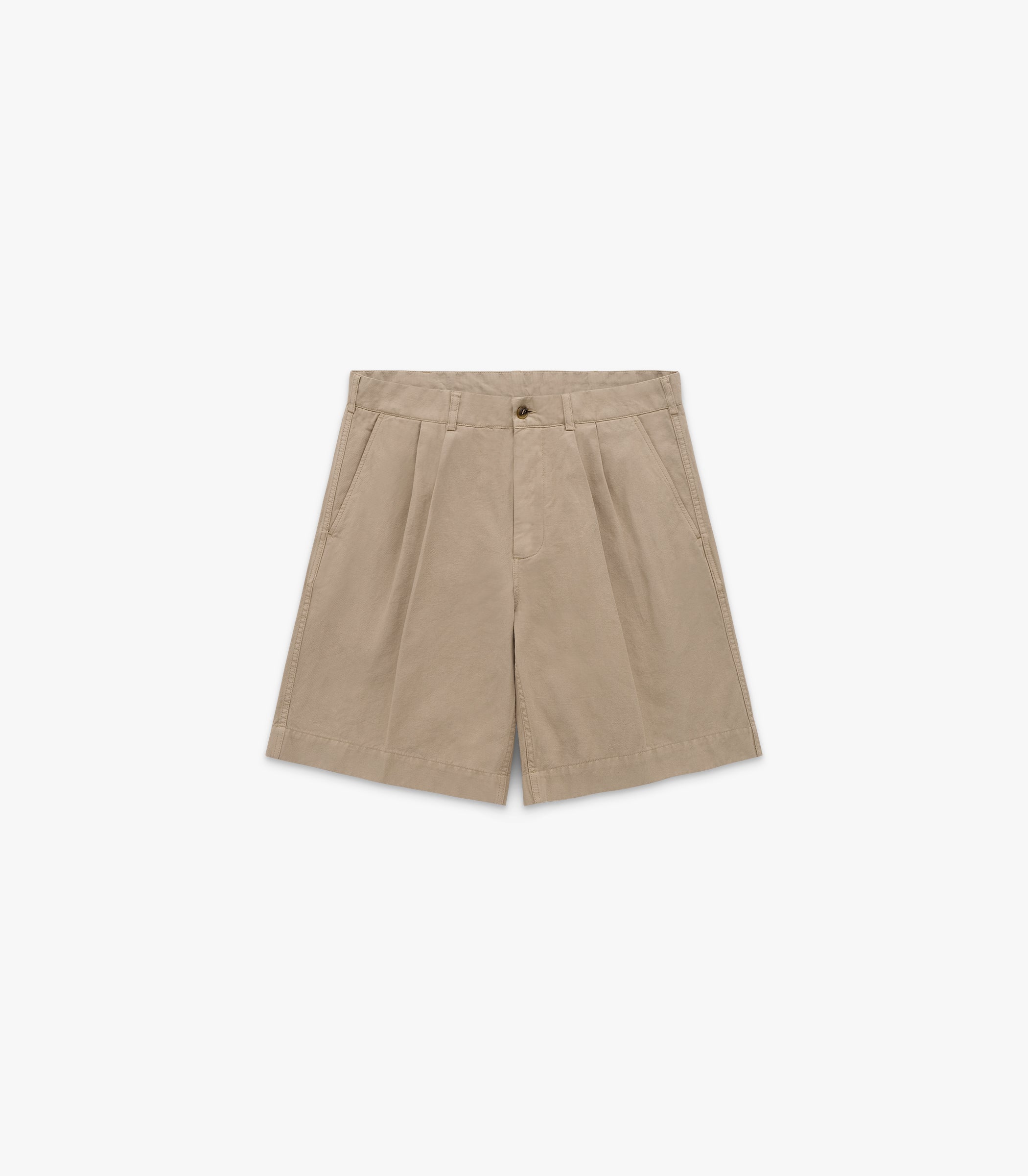 Canal Pleated Twill Cotton & Linen Short