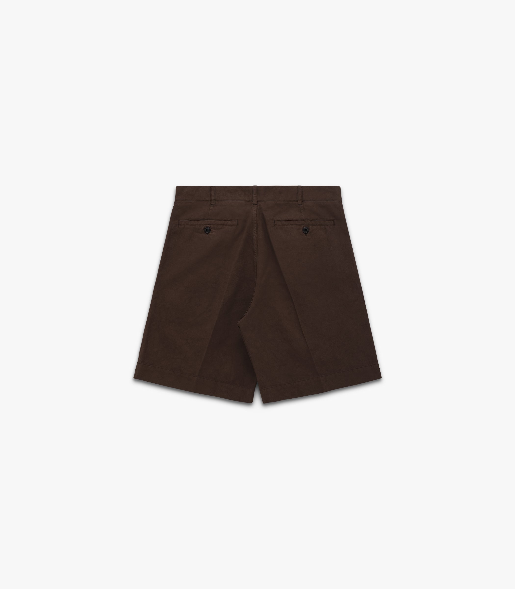 Canal Pleated Twill Cotton & Linen Short in Mocha