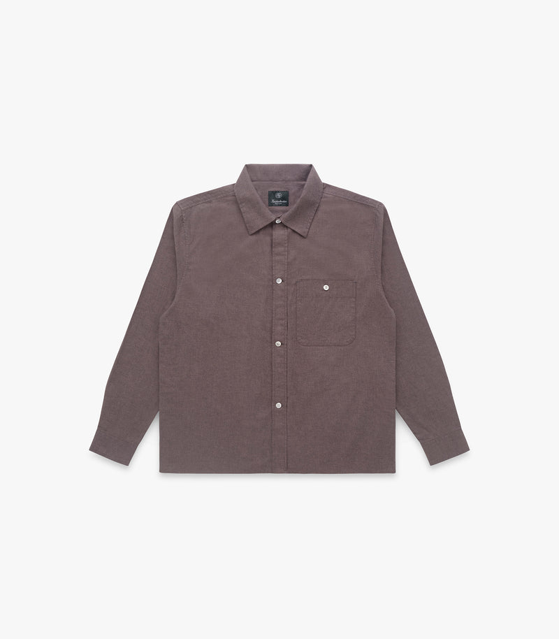 Carmine Flannel Twill Cotton Shirt in Canteen