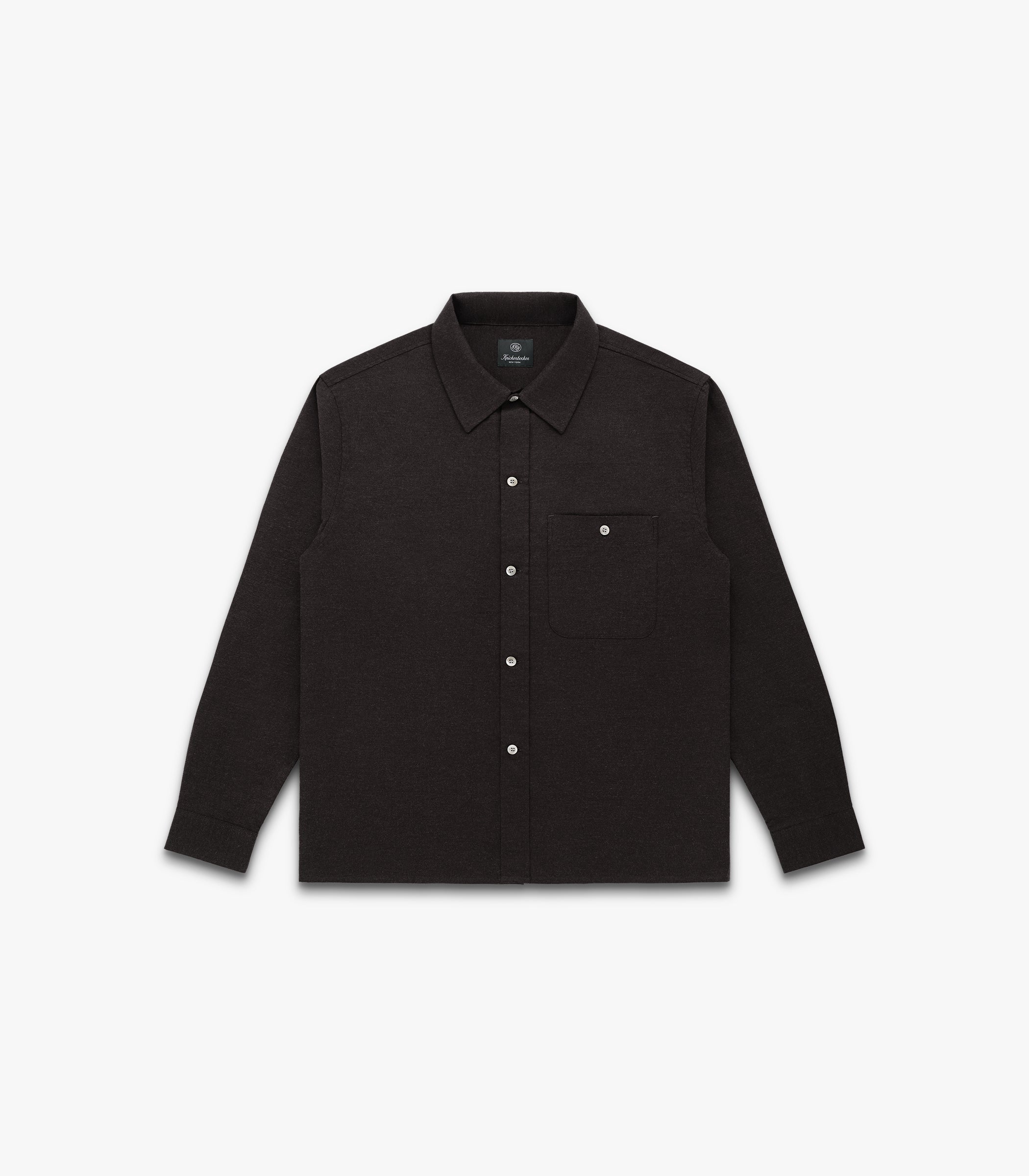 Carmine Flannel Twill Cotton Shirt in Coffee