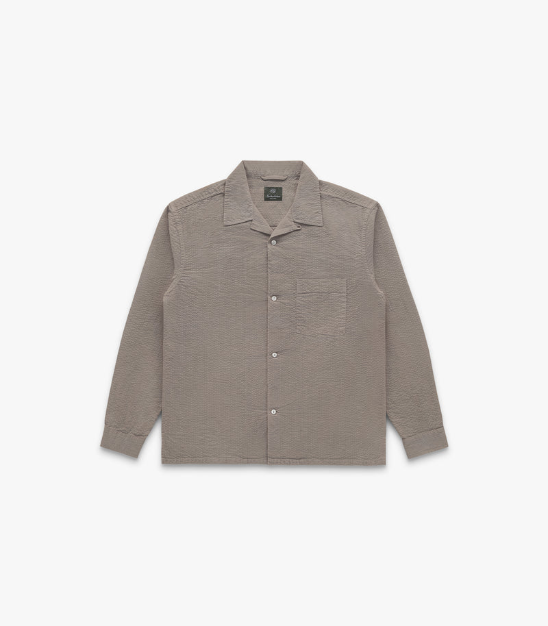 Fulton Seersucker Shirt in Moon Rock