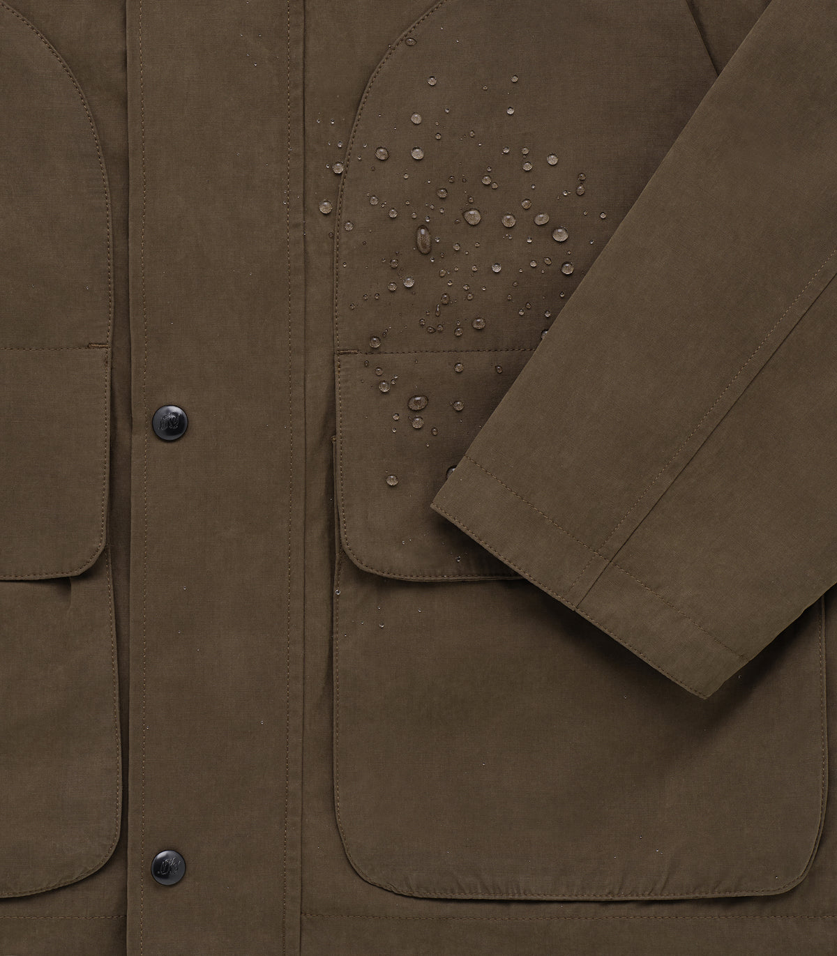 Highland Dry-Wax Cotton & Nylon Coat in Oak Brown