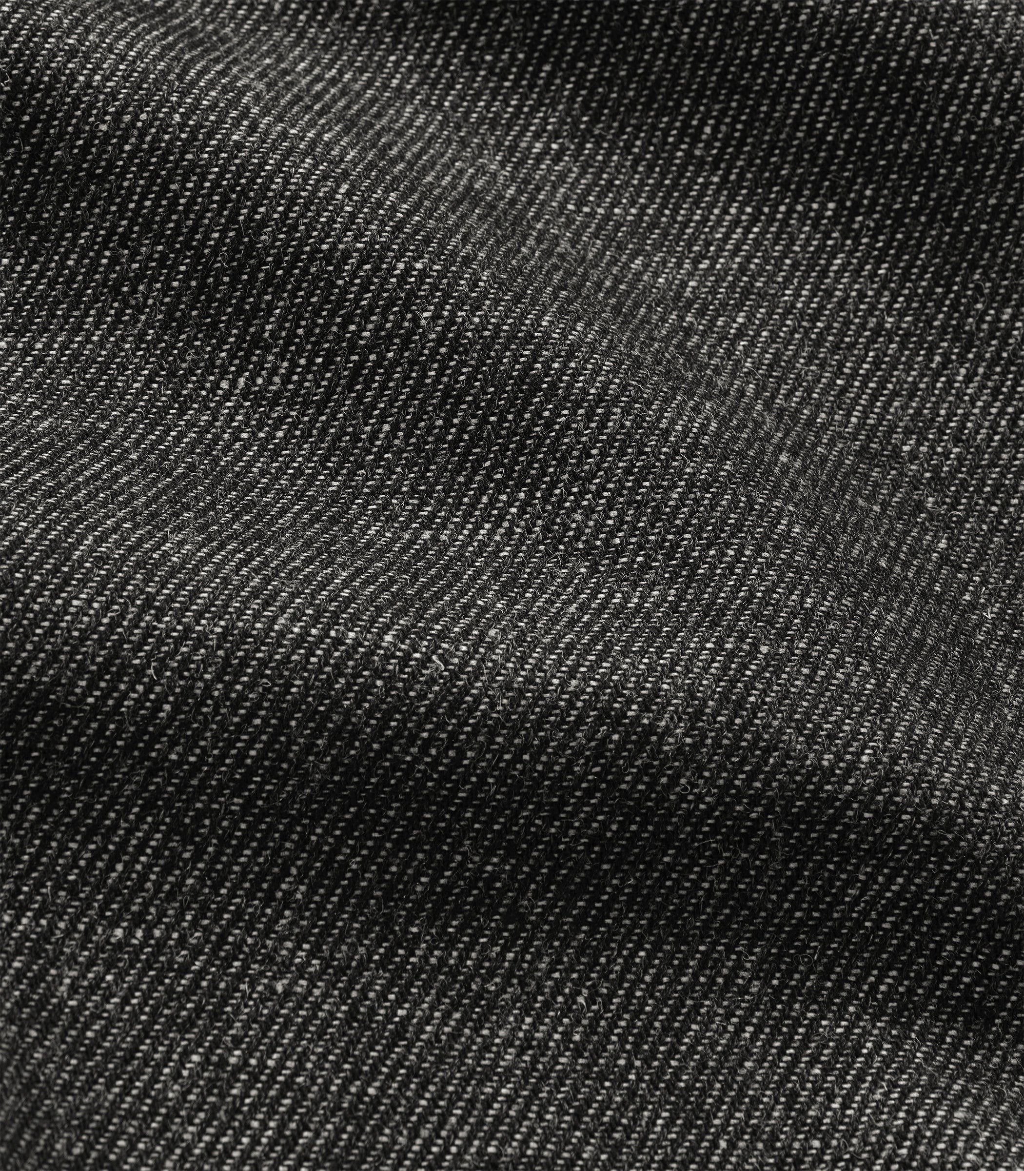 Hudson Shetland Wool & Linen Overcoat in Black Pepper