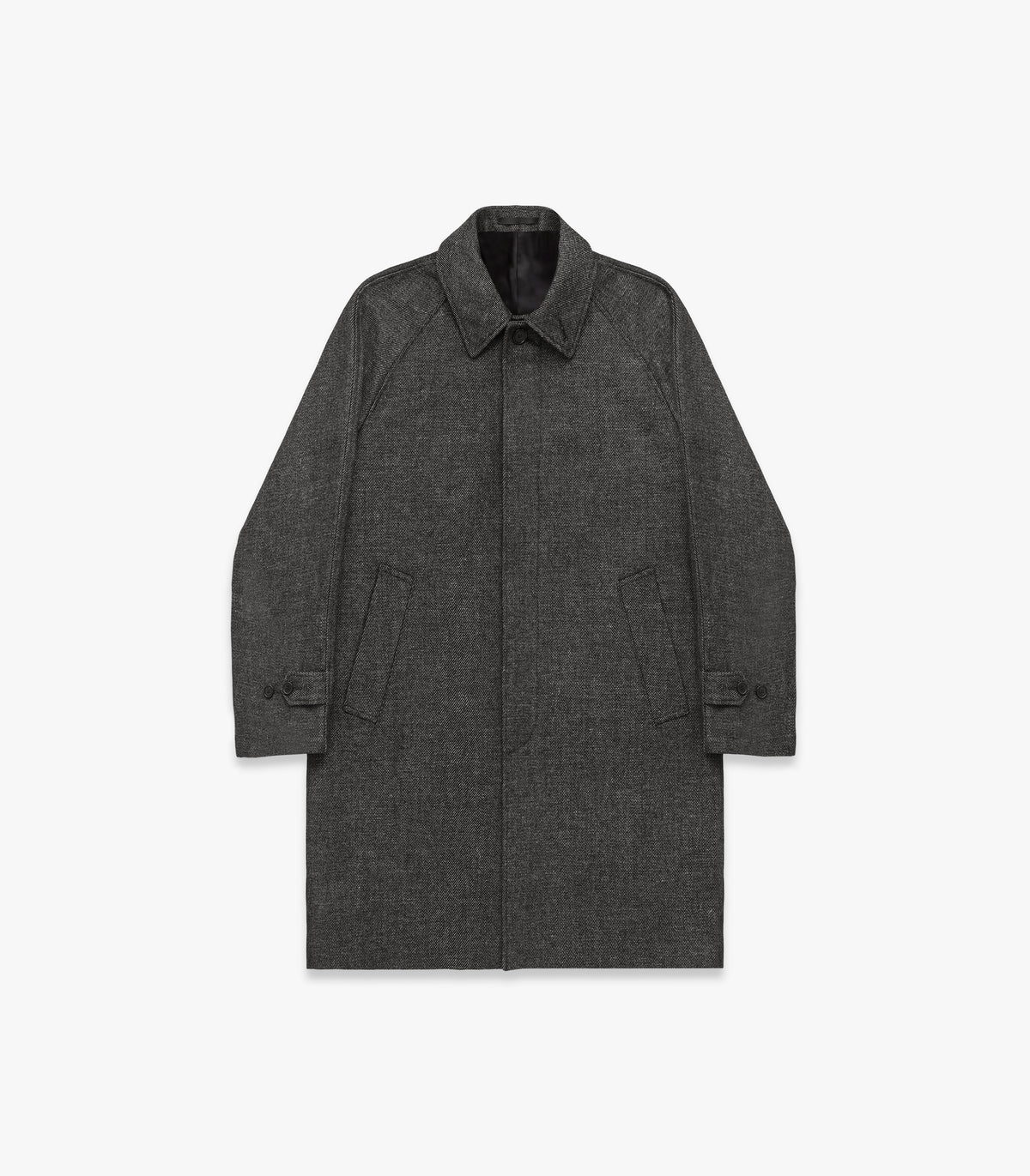 Hudson Shetland Wool & Linen Overcoat in Black Pepper