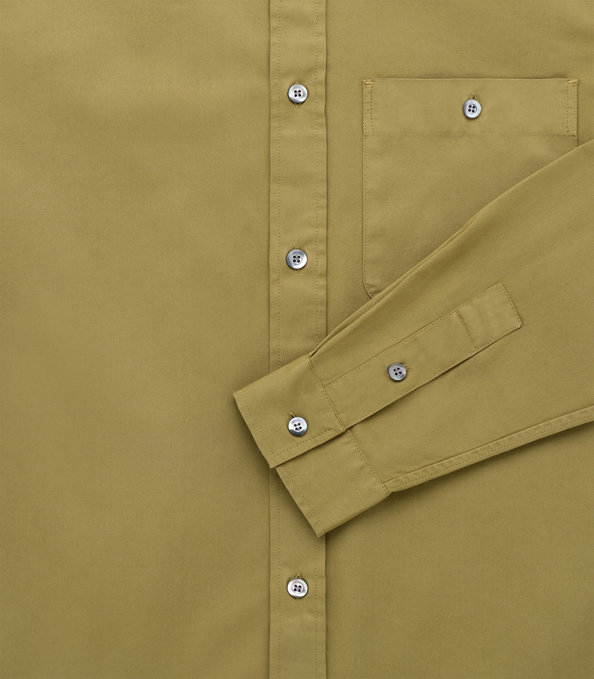 Jones Twill Cotton Shirt in Midnight Olive