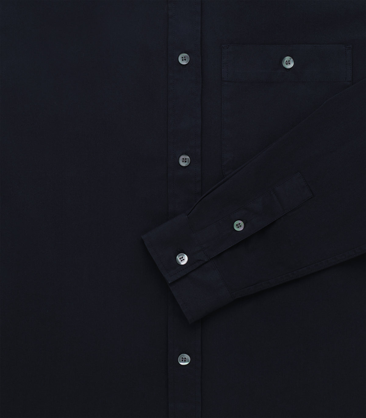 Jones Twill Cotton Shirt in Midnight Navy