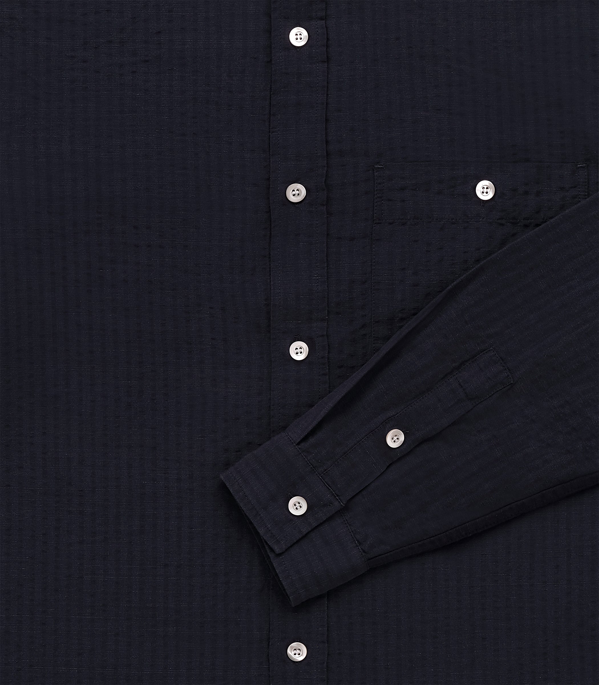Jones Cotton & Linen Shirt in Navy