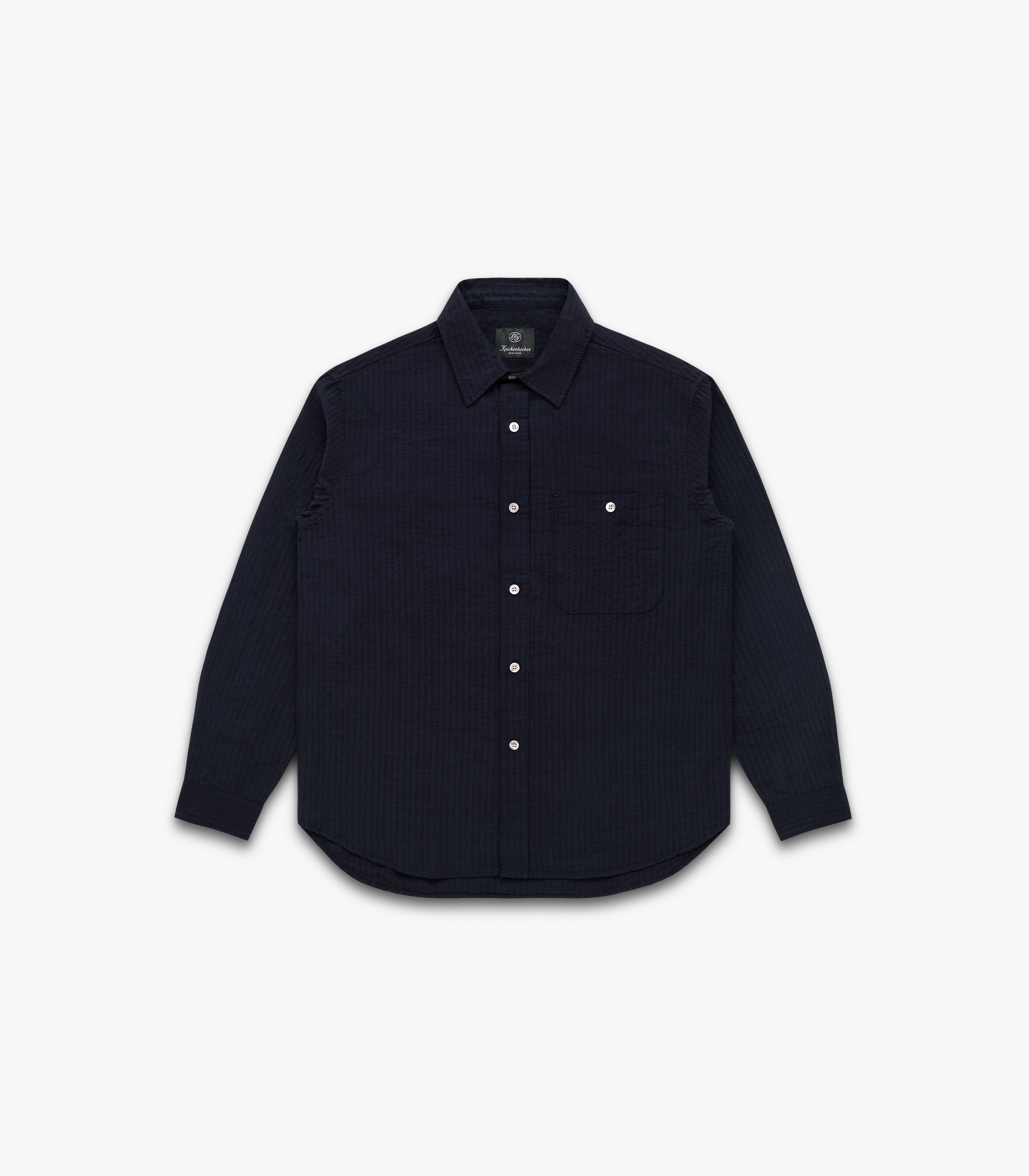 Jones Cotton & Linen Shirt in Navy