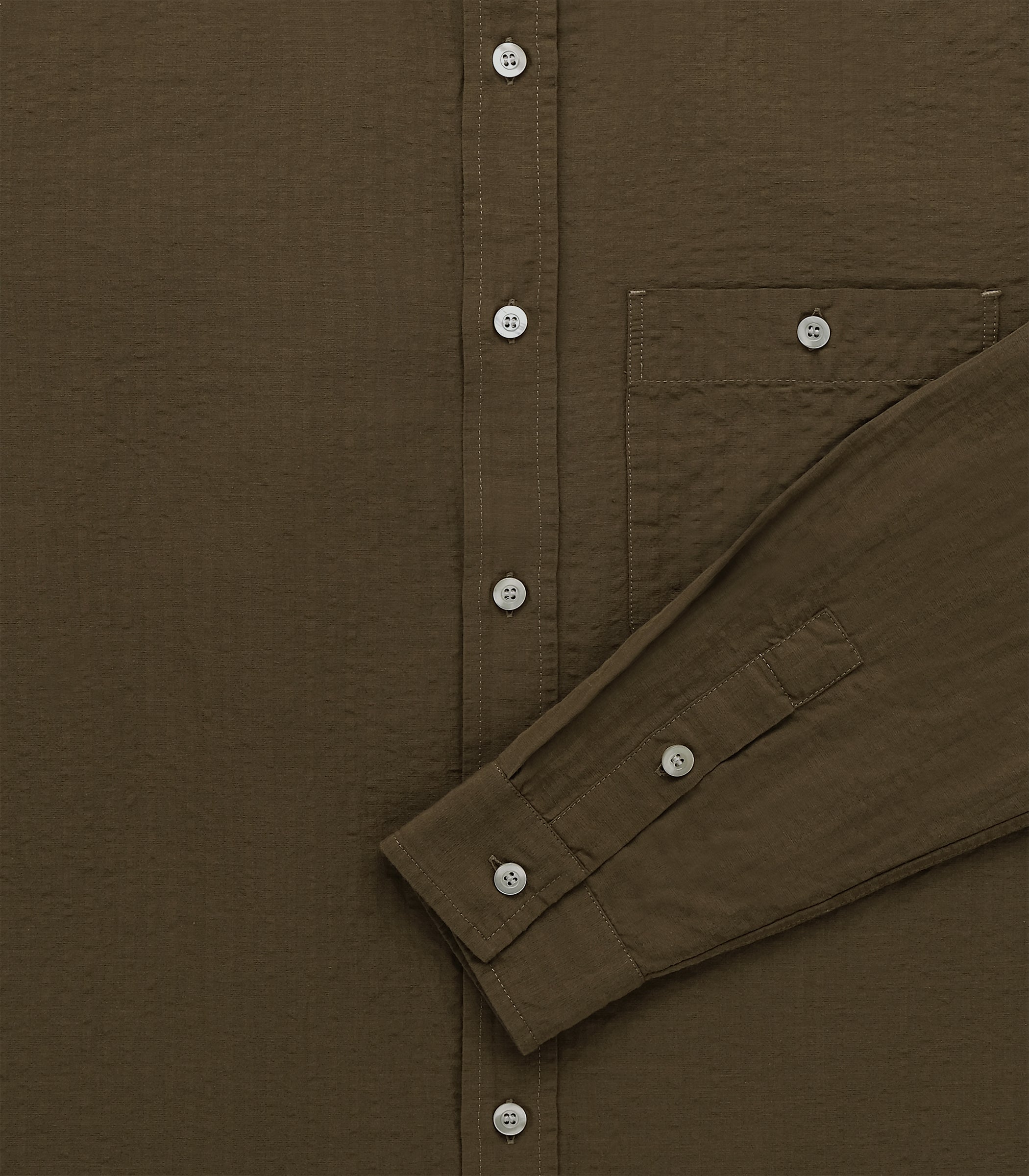 Jones Cotton & Linen Shirt in Olive