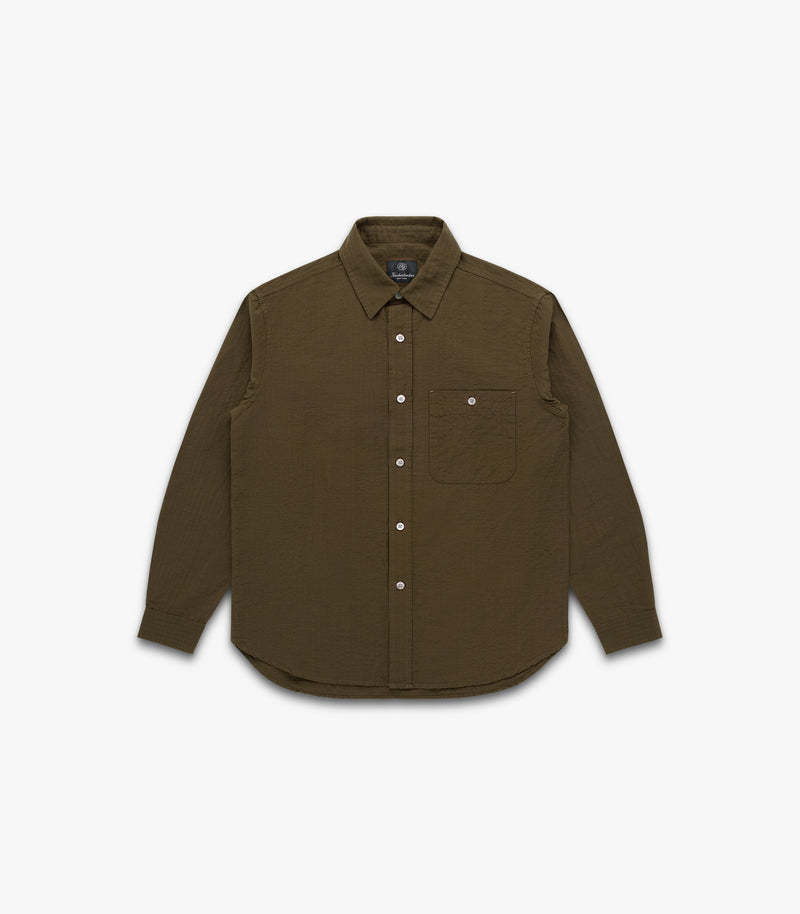 Jones Cotton & Linen Shirt in Olive