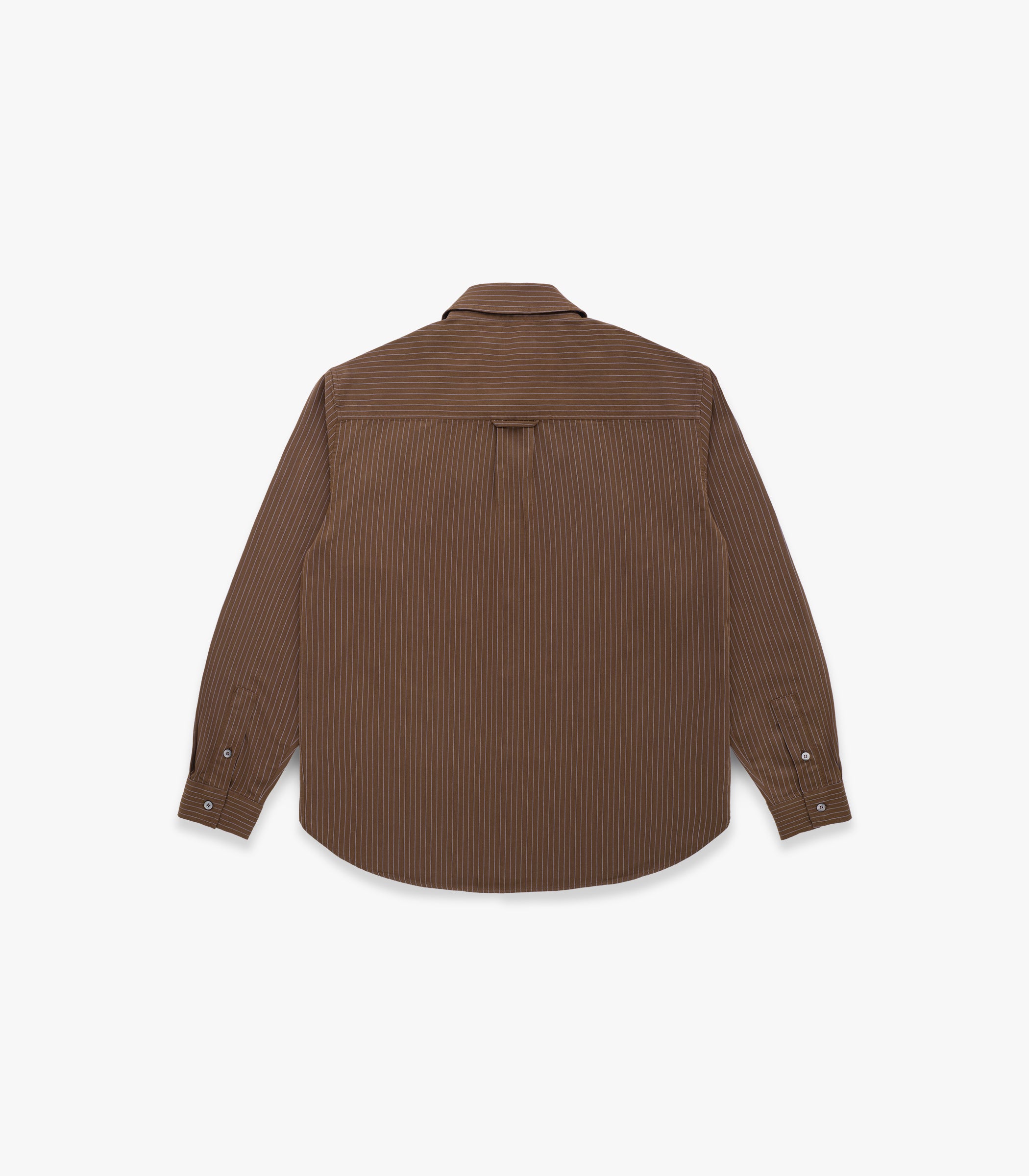 Jones Cotton & Merino Shirt in Brown & Sky