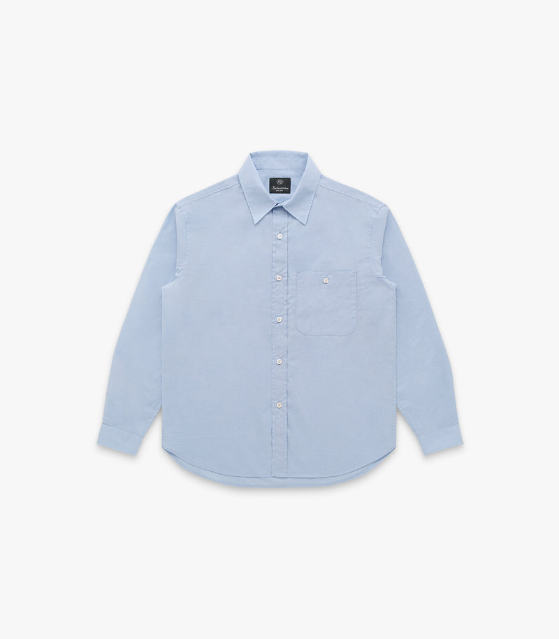 Jones Cotton & Silk Shirt in Classic Blue