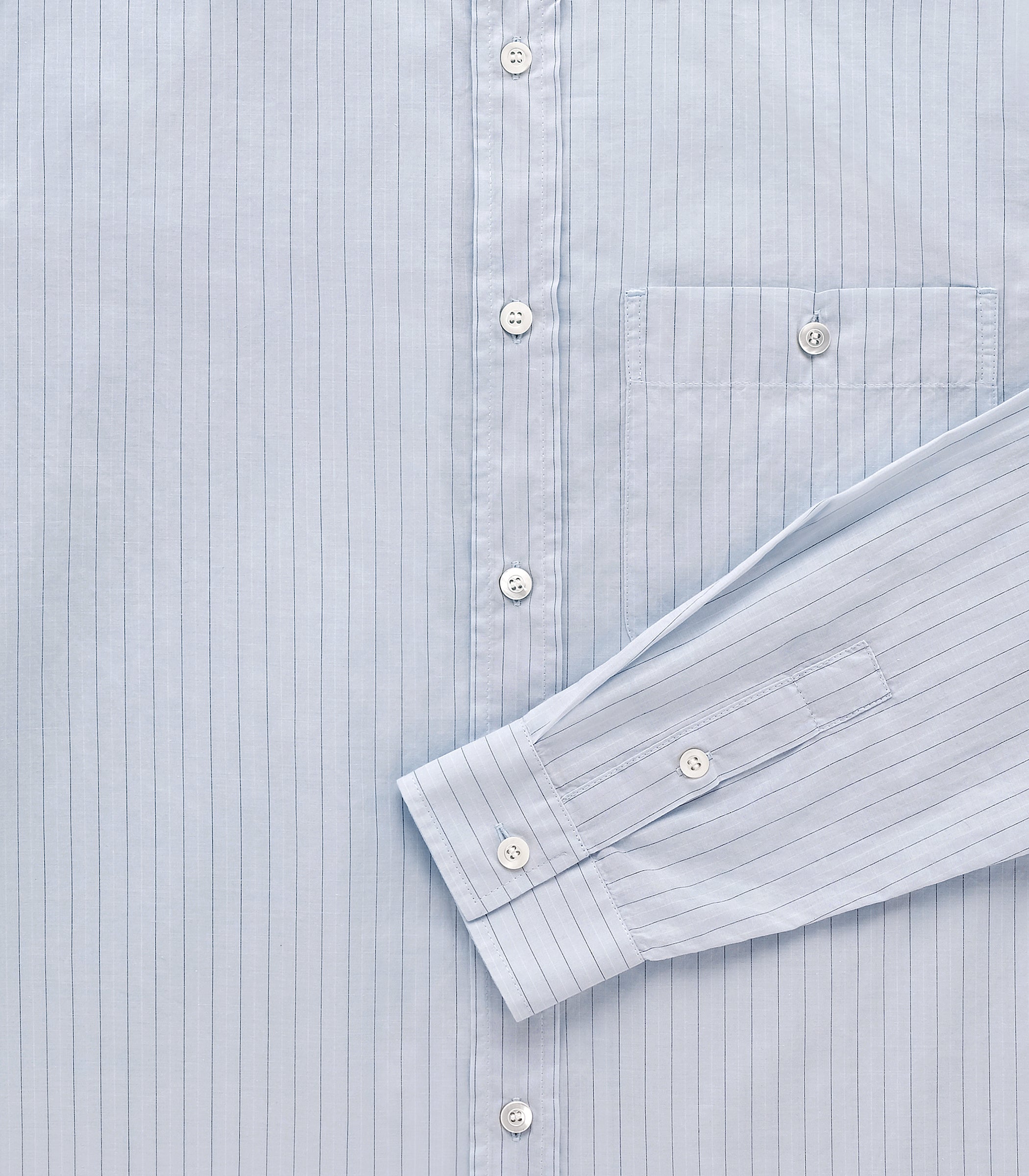 Jones Cotton & Silk Shirt in Light Blue Stripe