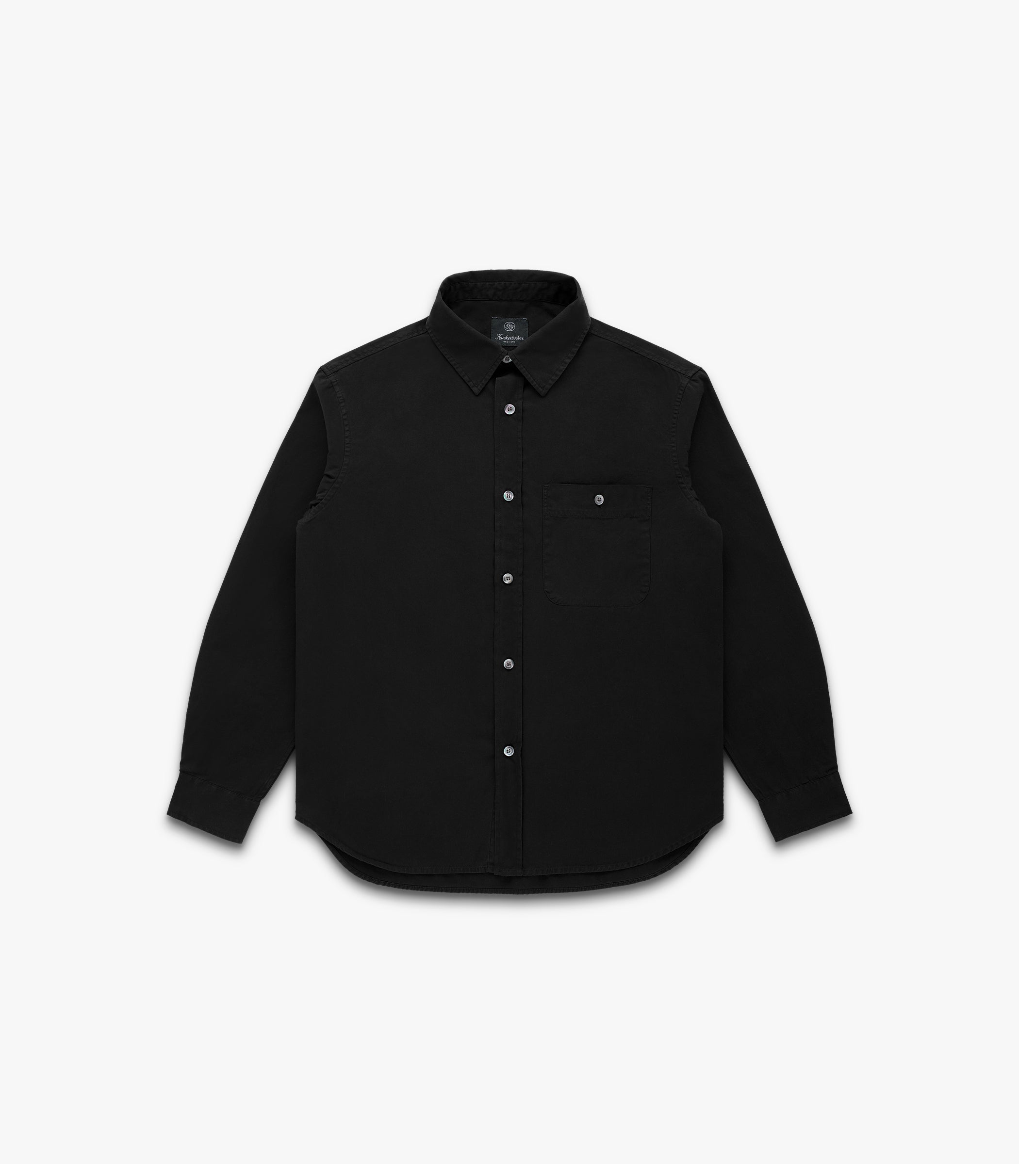 Jones Twill Cotton Shirt in Black