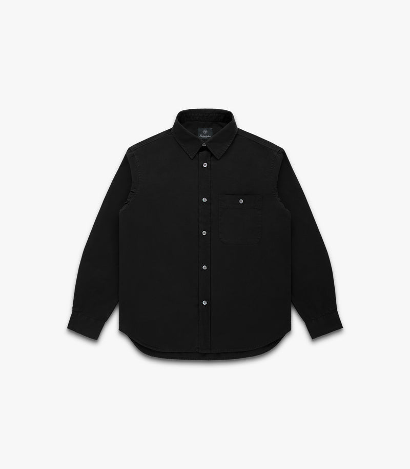 Jones Twill Cotton Shirt in Black