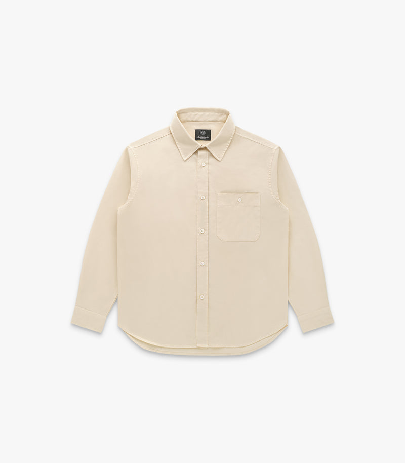 Jones Twill Cotton Shirt in Ecru