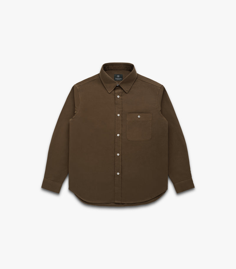 Jones Twill Cotton Shirt in Loden