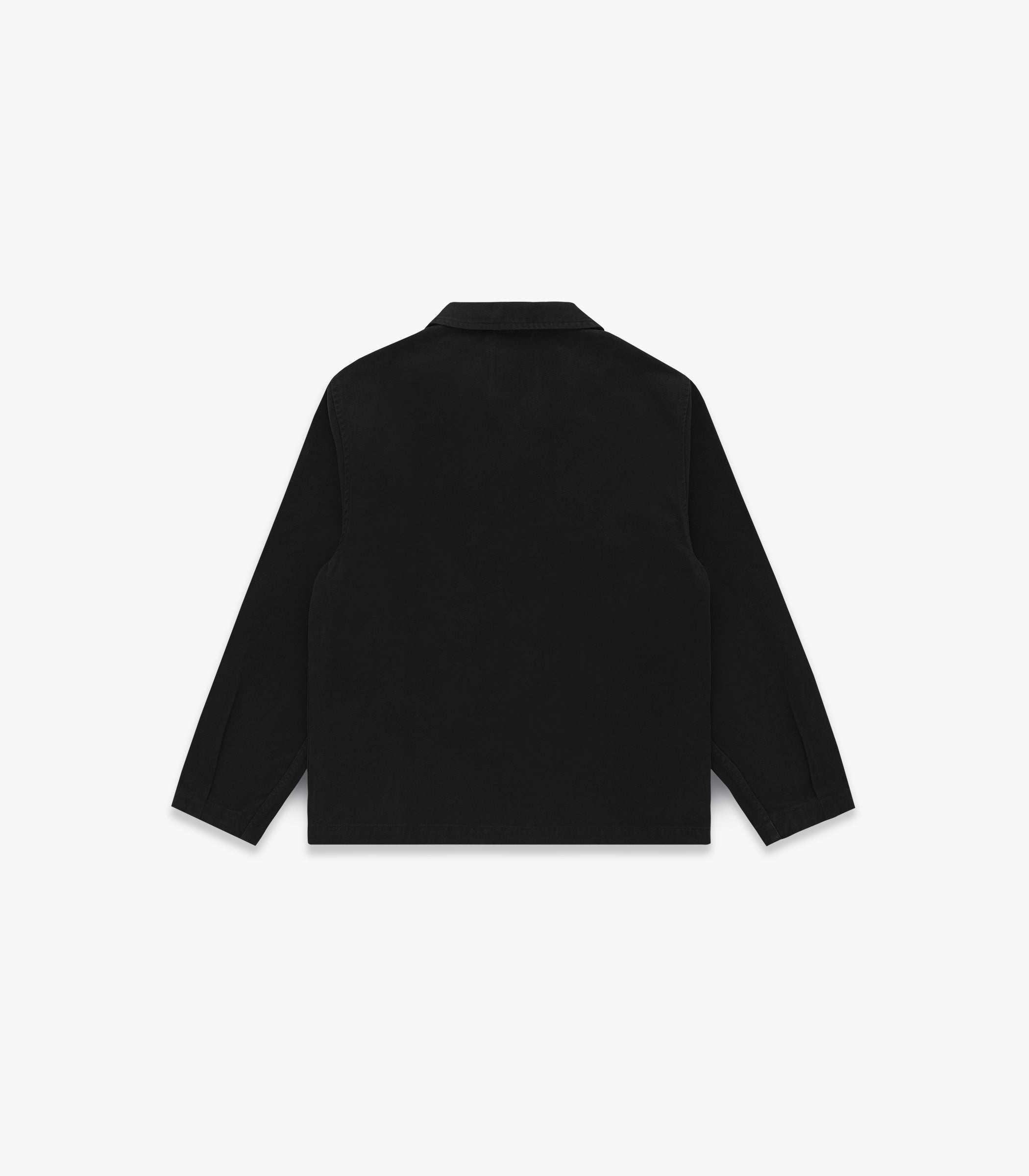 Jungle Brushed Twill Cotton Overshirt in Black