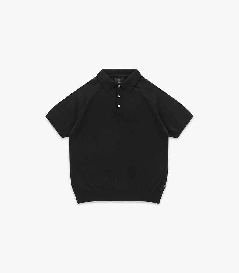 Madison Cotton Polo in Black